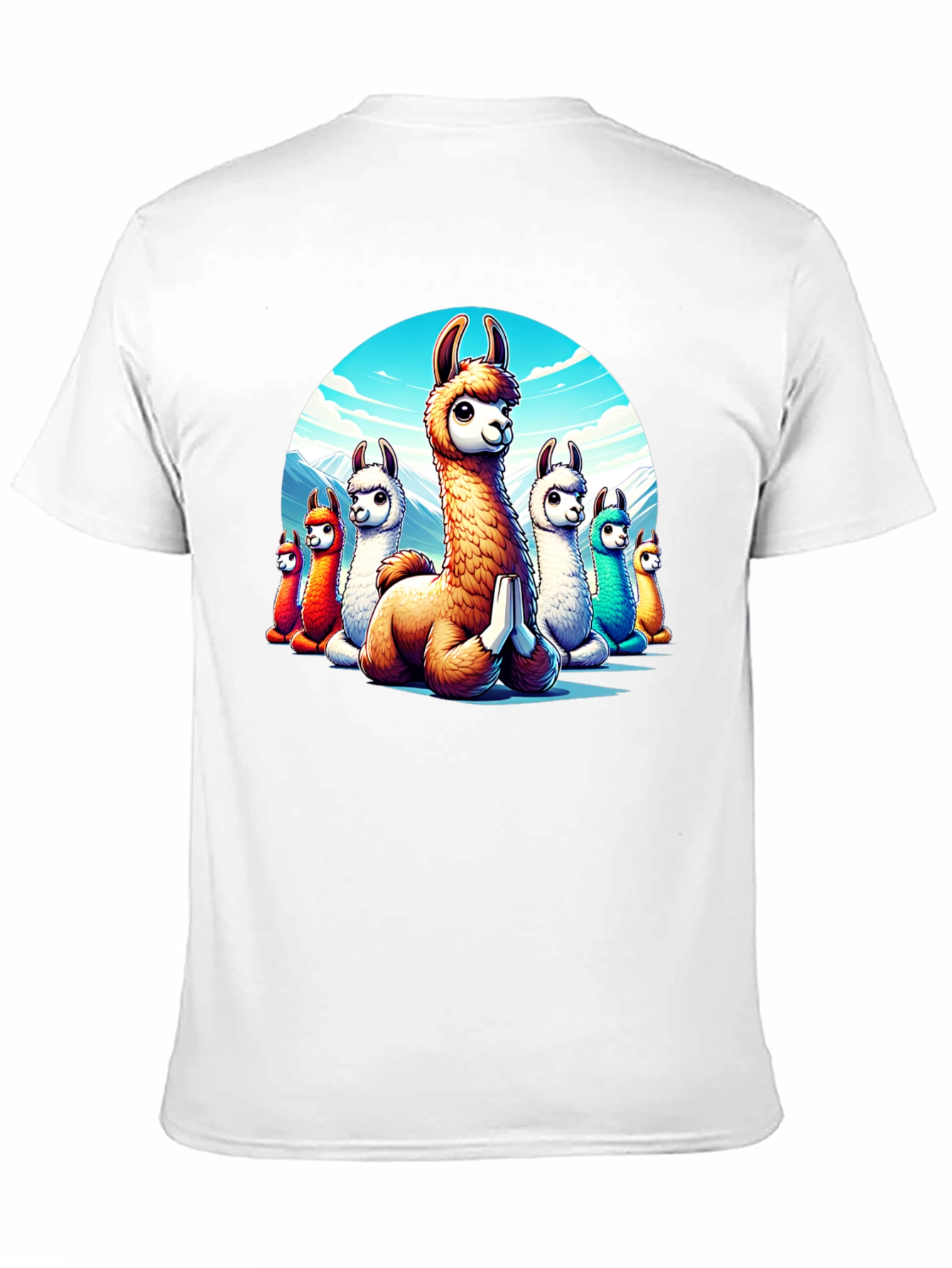Llama Meditation T-Shirt - Cute Cartoon Alpaca Design