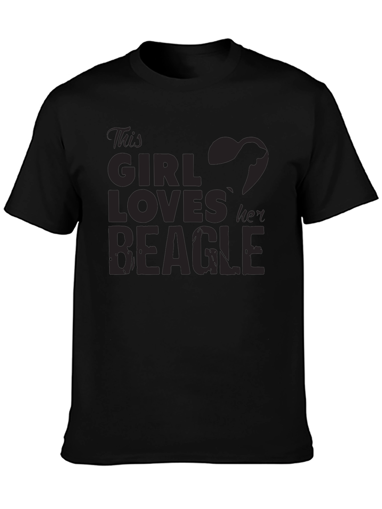 Girl Loves Beagle T-Shirt - Black