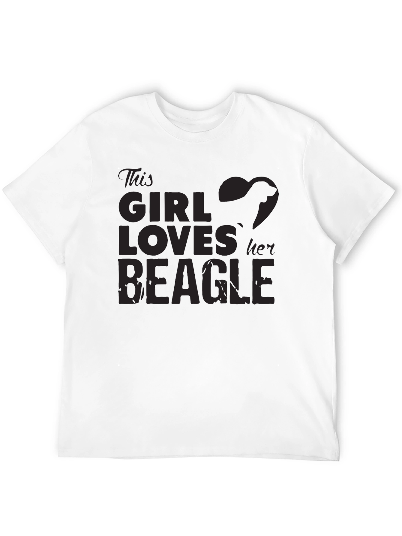 Girl Loves Beagle T-Shirt - Black