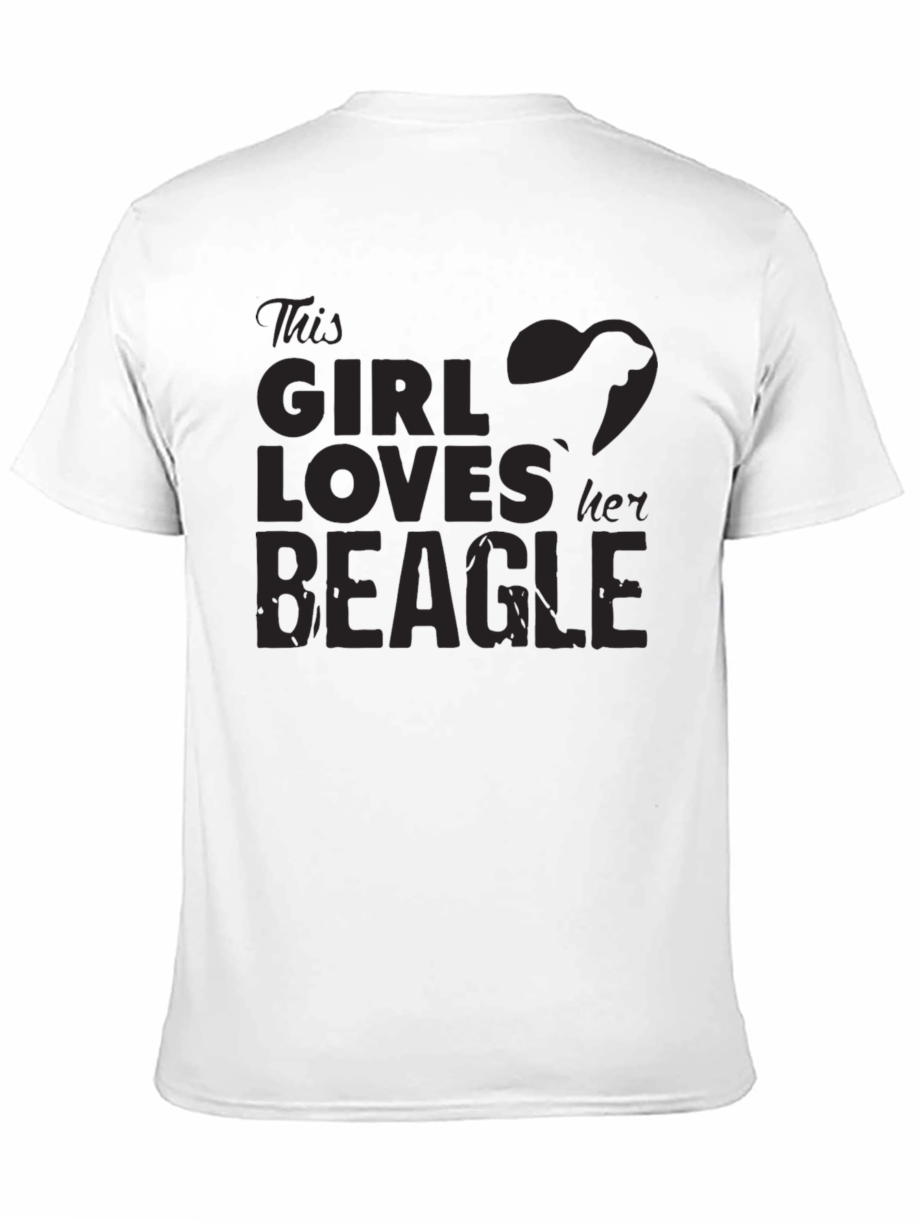 Girl Loves Beagle T-Shirt - Black