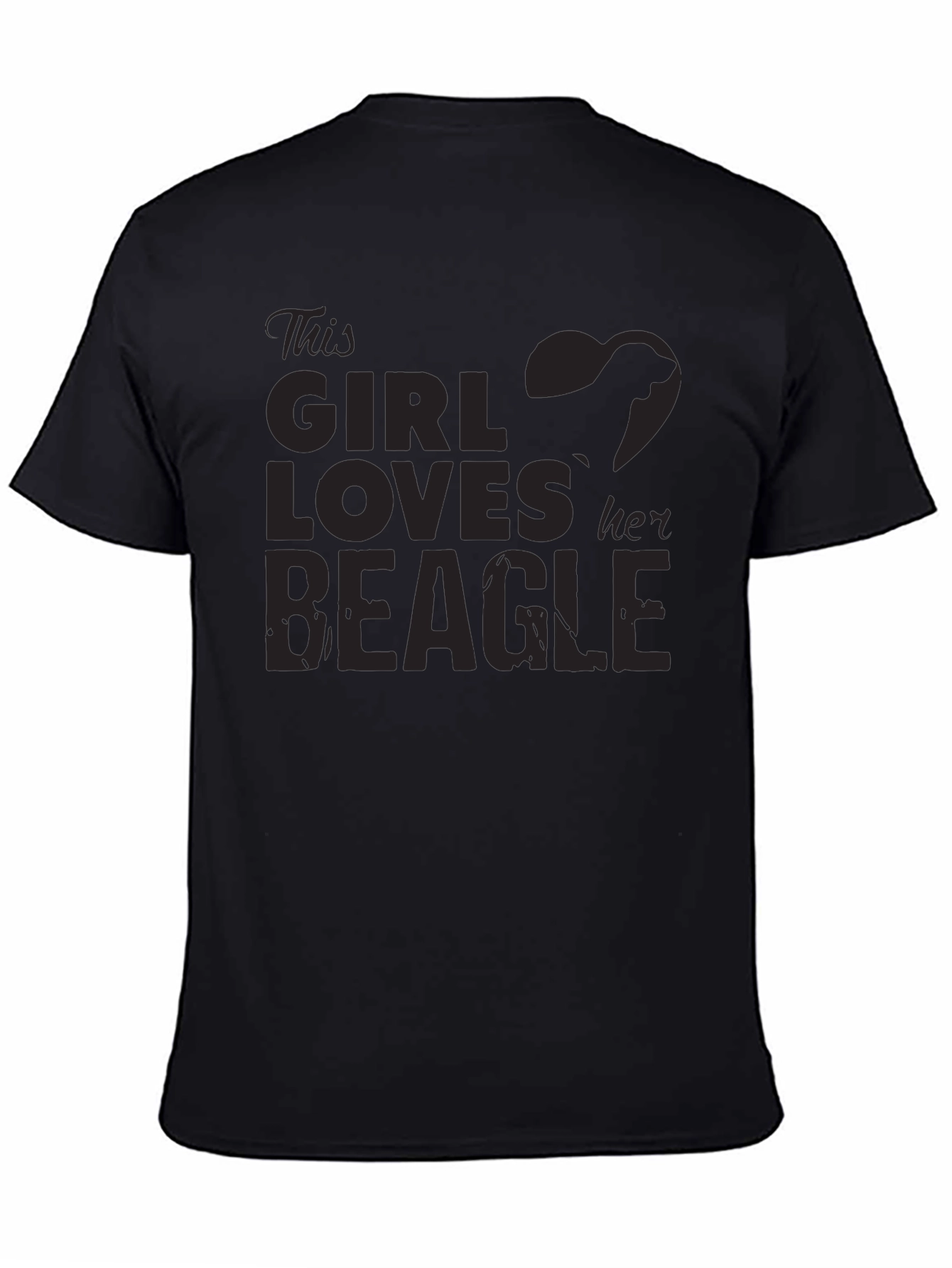 Girl Loves Beagle T-Shirt - Black