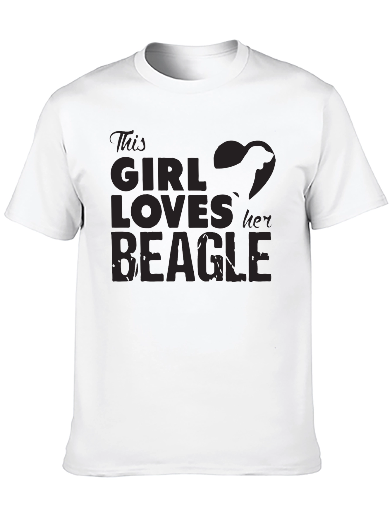 Girl Loves Beagle T-Shirt - Black