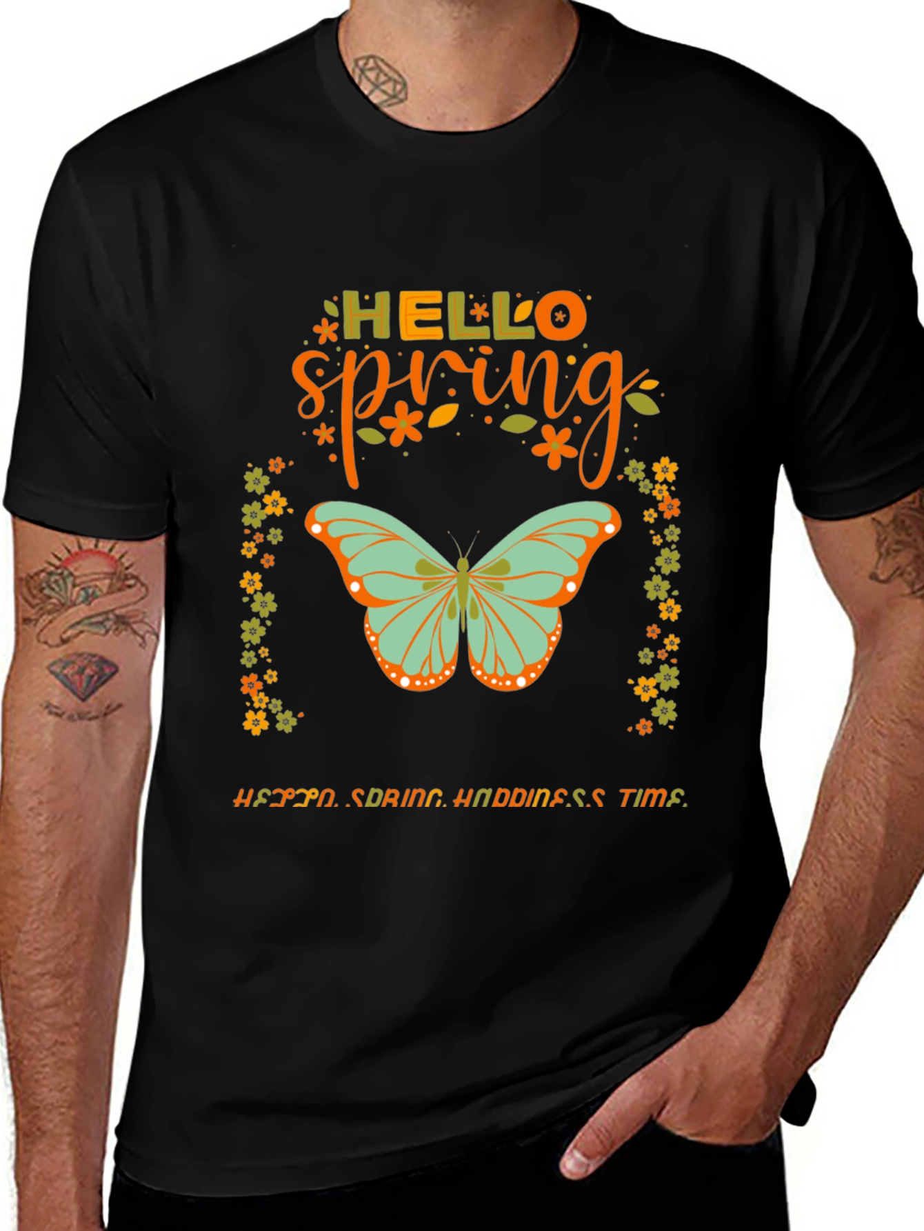 Hello Spring Butterfly Graphic Tee