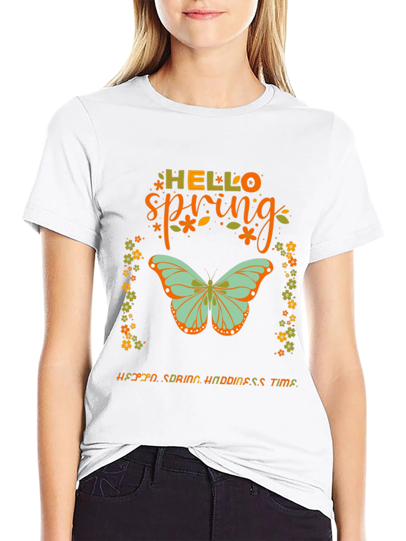 Hello Spring Butterfly Graphic Tee