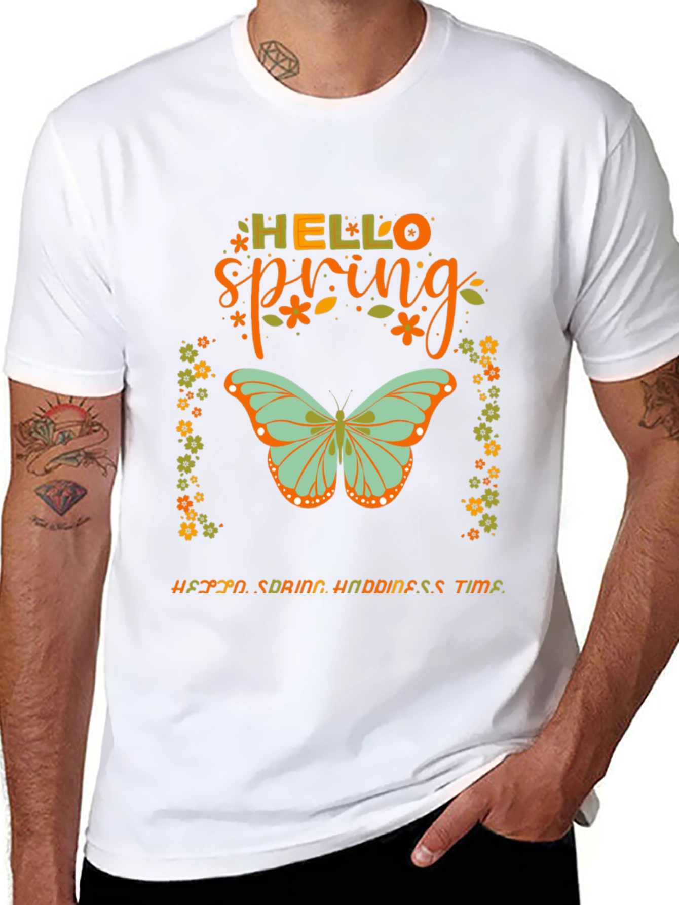 Hello Spring Butterfly Graphic Tee