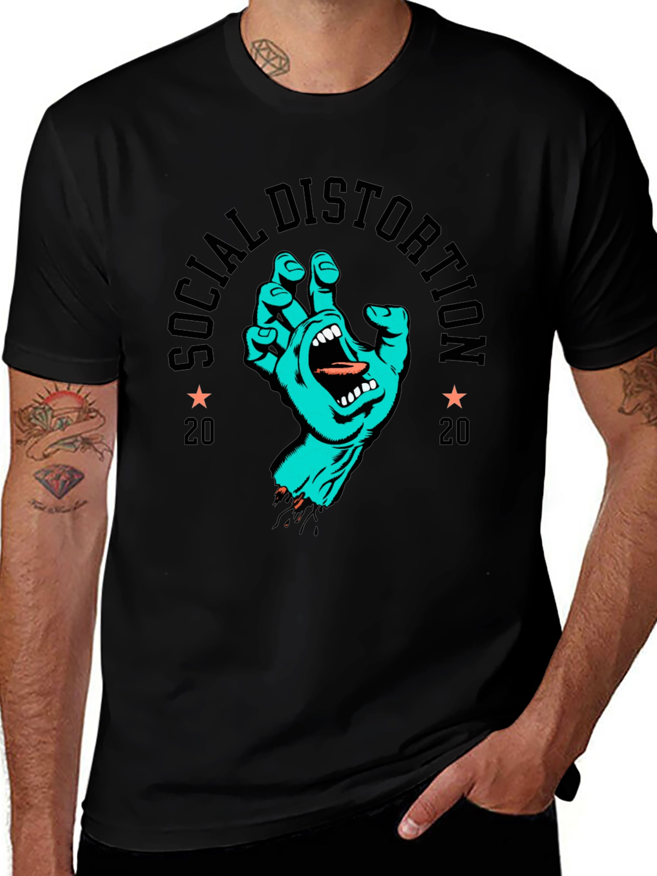 Social Distortion 2020 Graphic Print Black T-Shirt