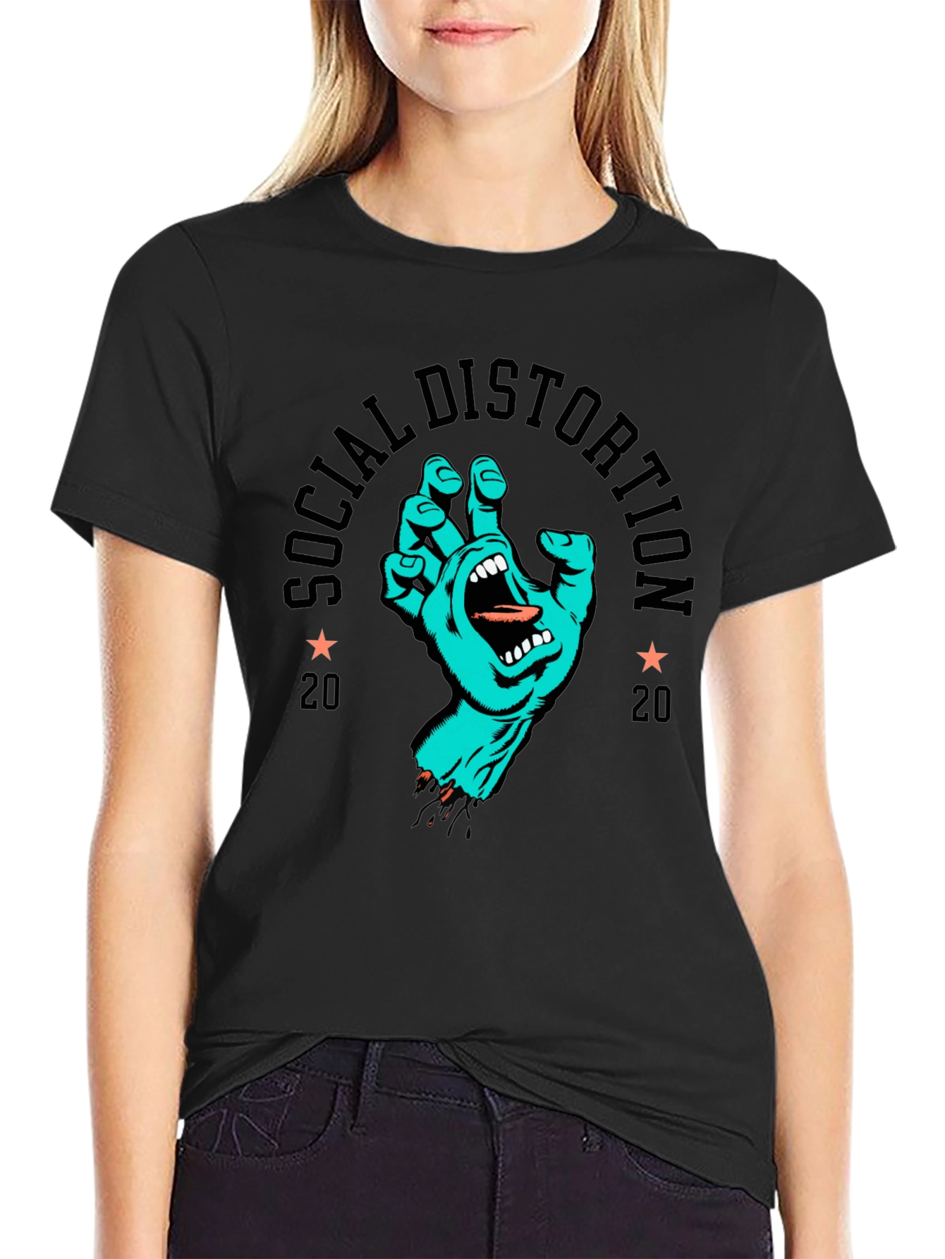 Social Distortion 2020 Graphic Print Black T-Shirt