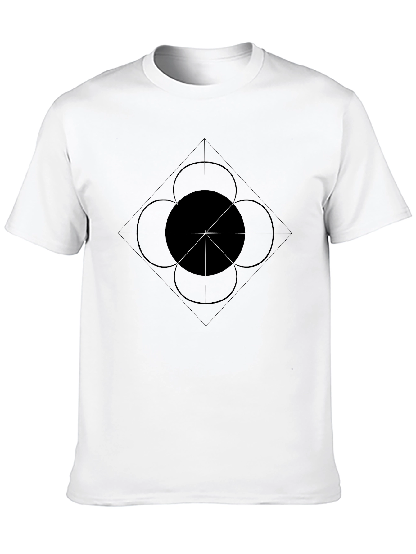 Abstract Geometric Black Graphic Tee