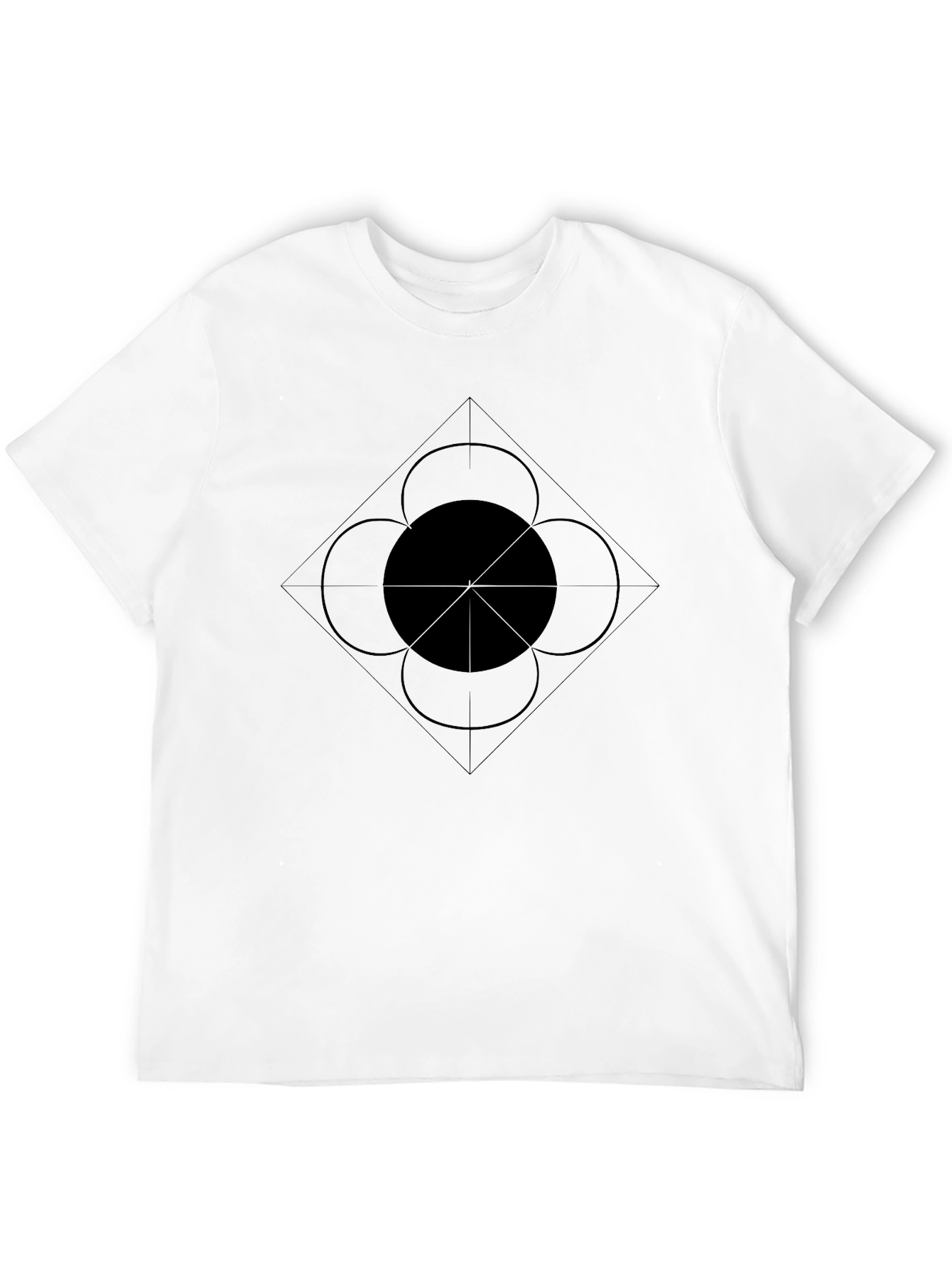 Abstract Geometric Black Graphic Tee