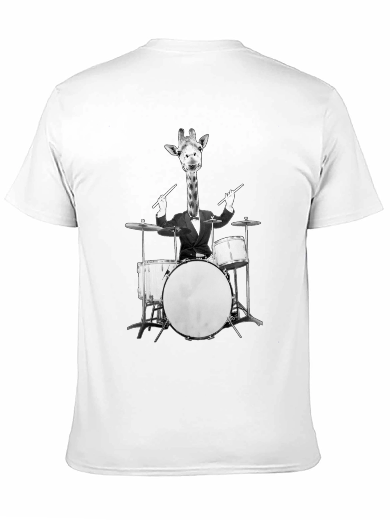 Giraffe Drummer Graphic Tee - Cool Novelty T-Shirt