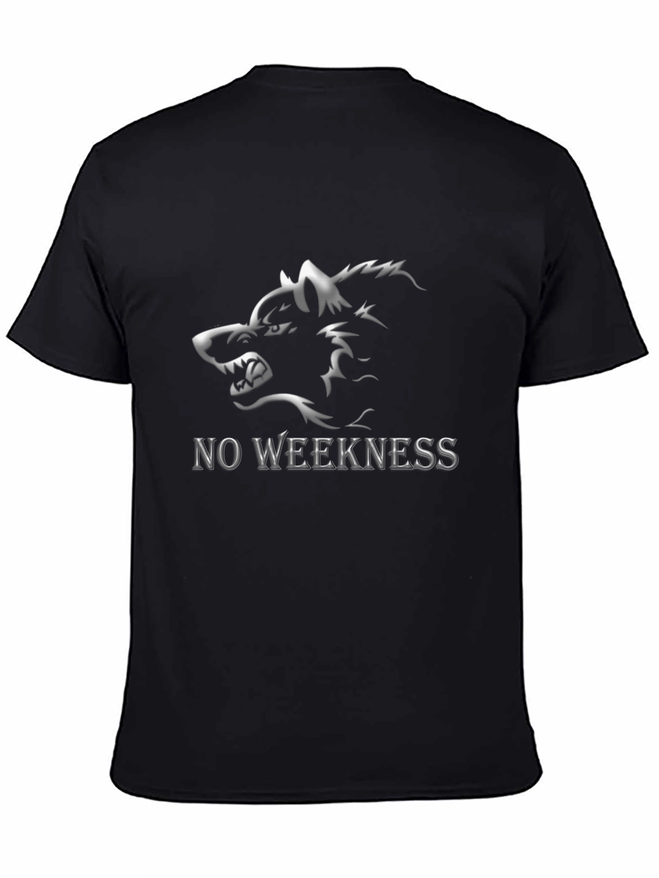 No Weakness Wolf Graphic Tee - Mens Black T-Shirt