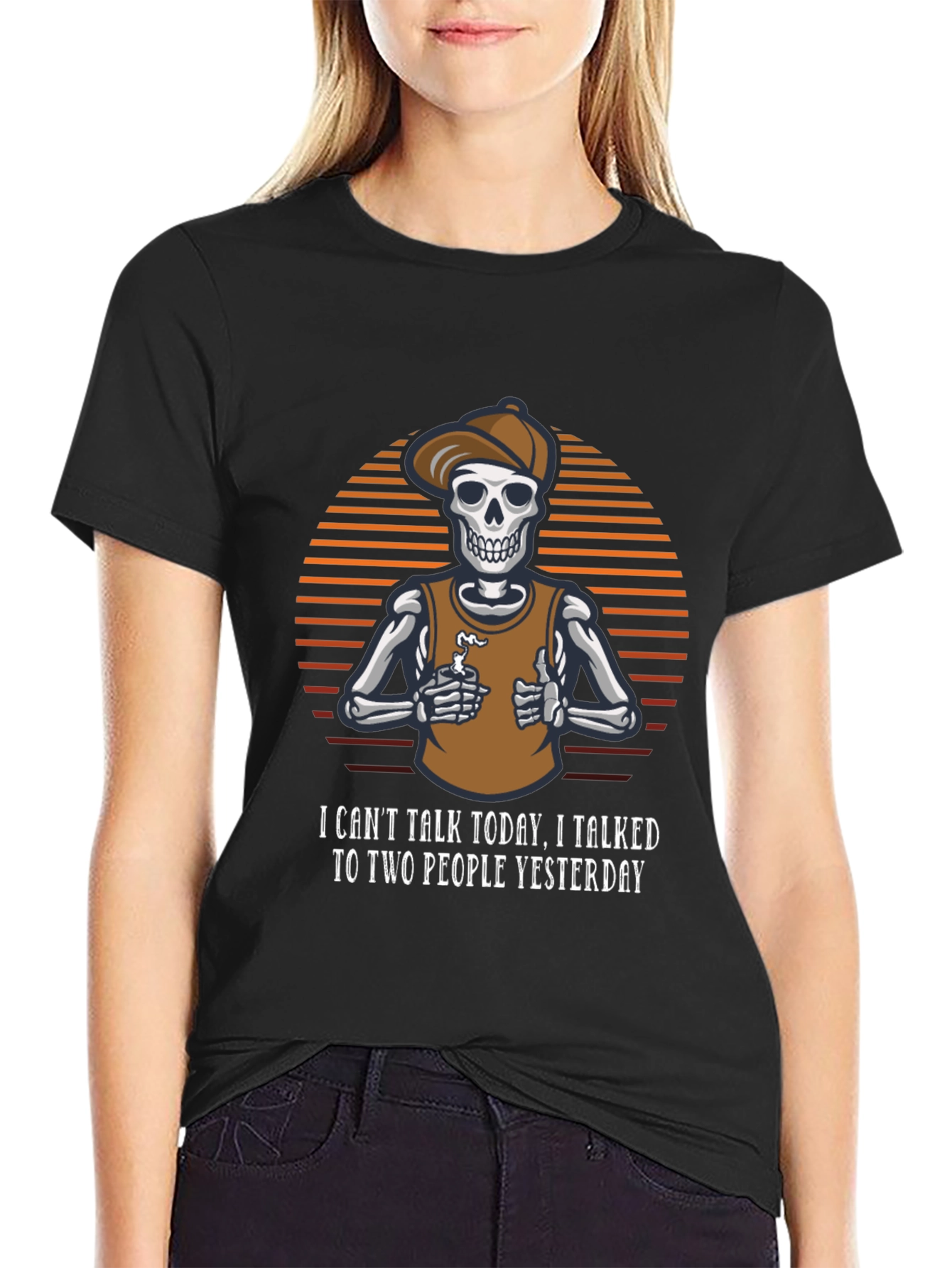 Funny Skeleton T-Shirt - I Cant Talk Today
