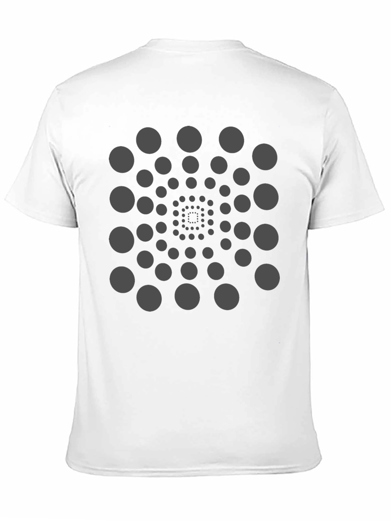 Geometric Circle Spiral Black T-Shirt