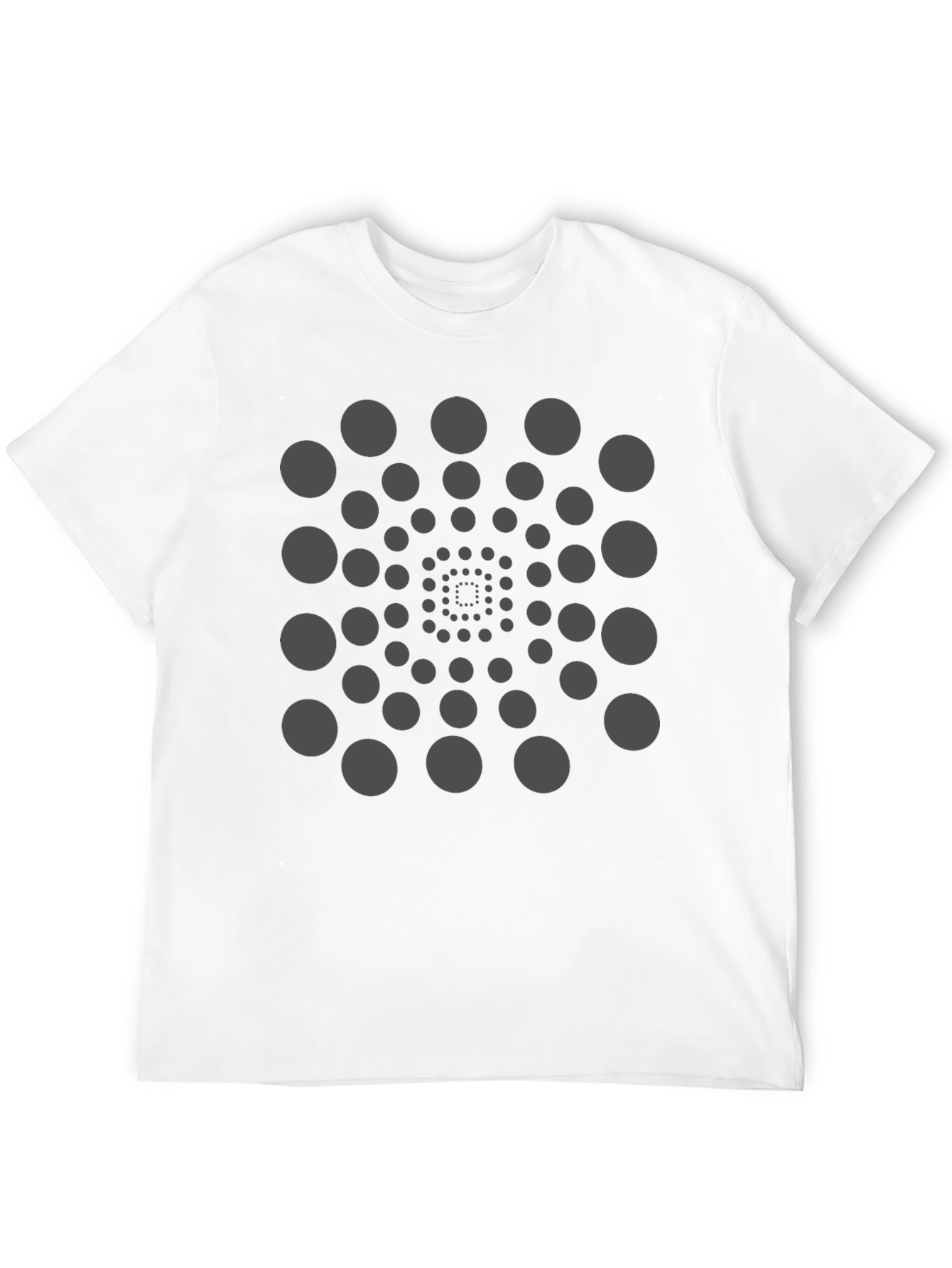 Geometric Circle Spiral Black T-Shirt