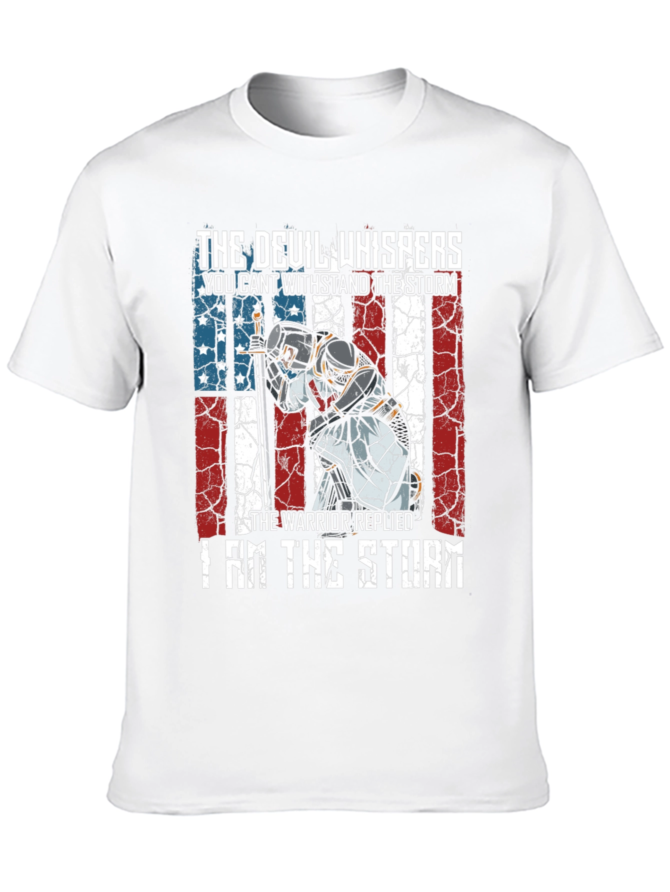 Warrior Storm T-Shirt - Patriotic Knight Design