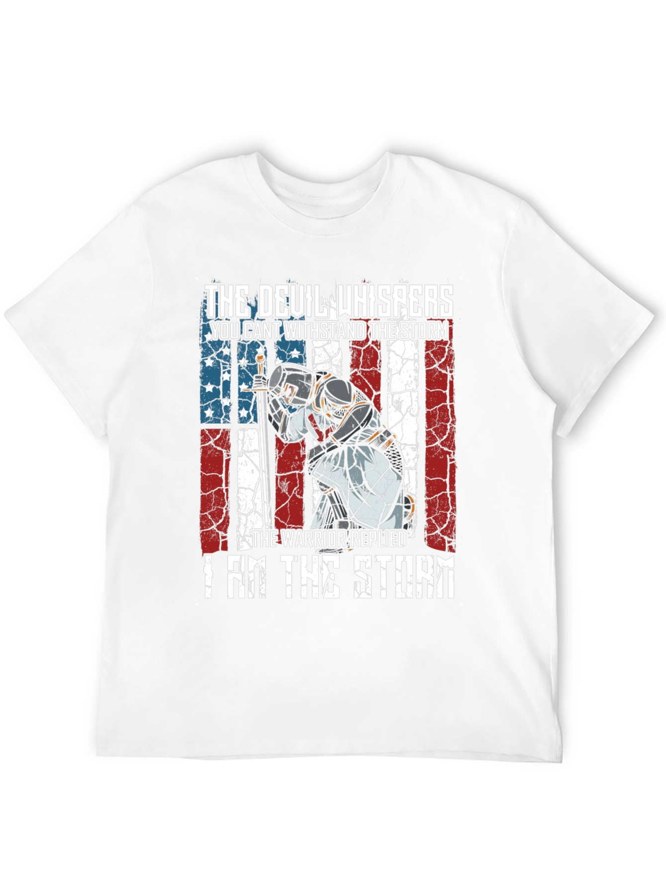 Warrior Storm T-Shirt - Patriotic Knight Design