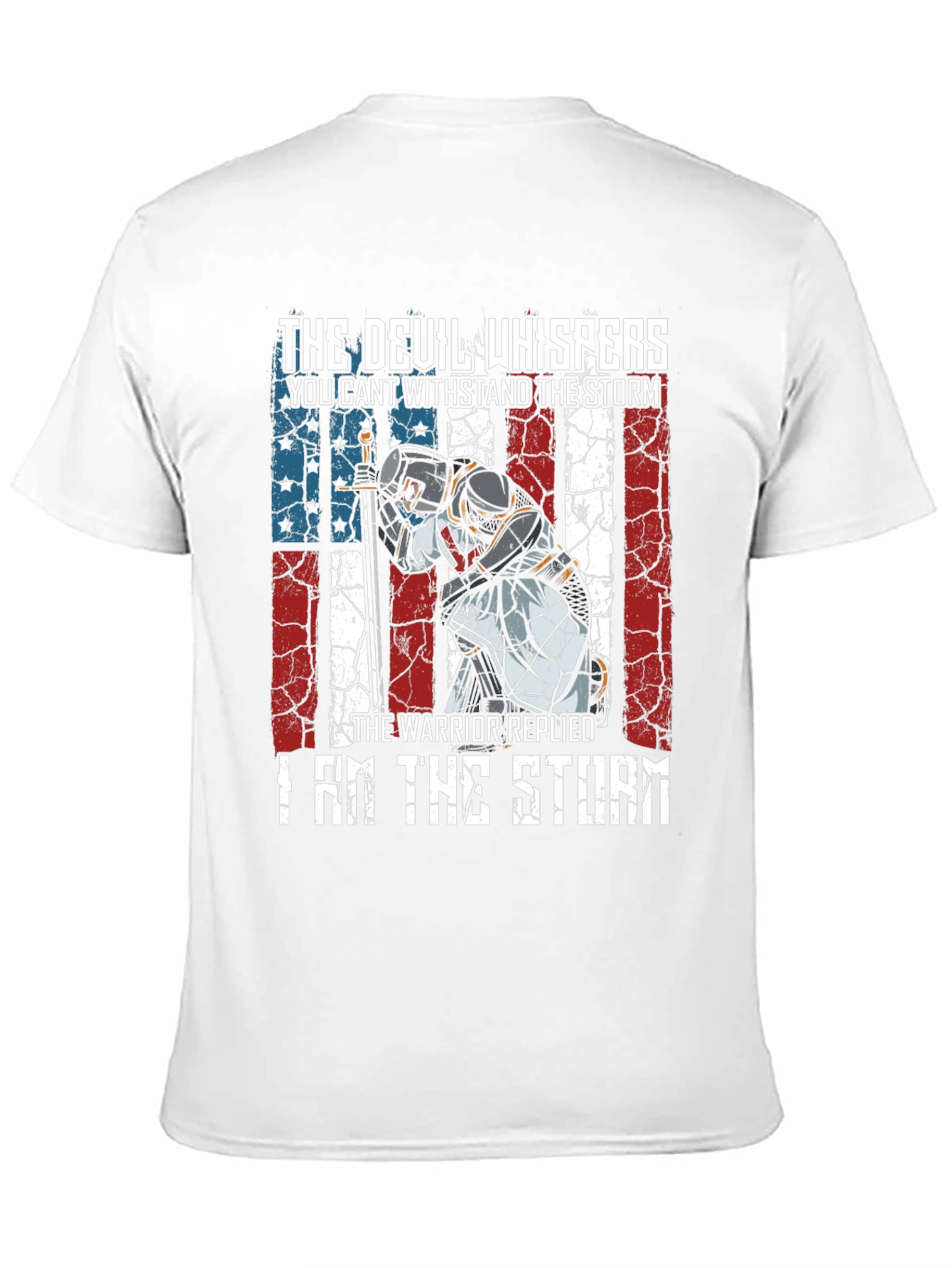 Warrior Storm T-Shirt - Patriotic Knight Design