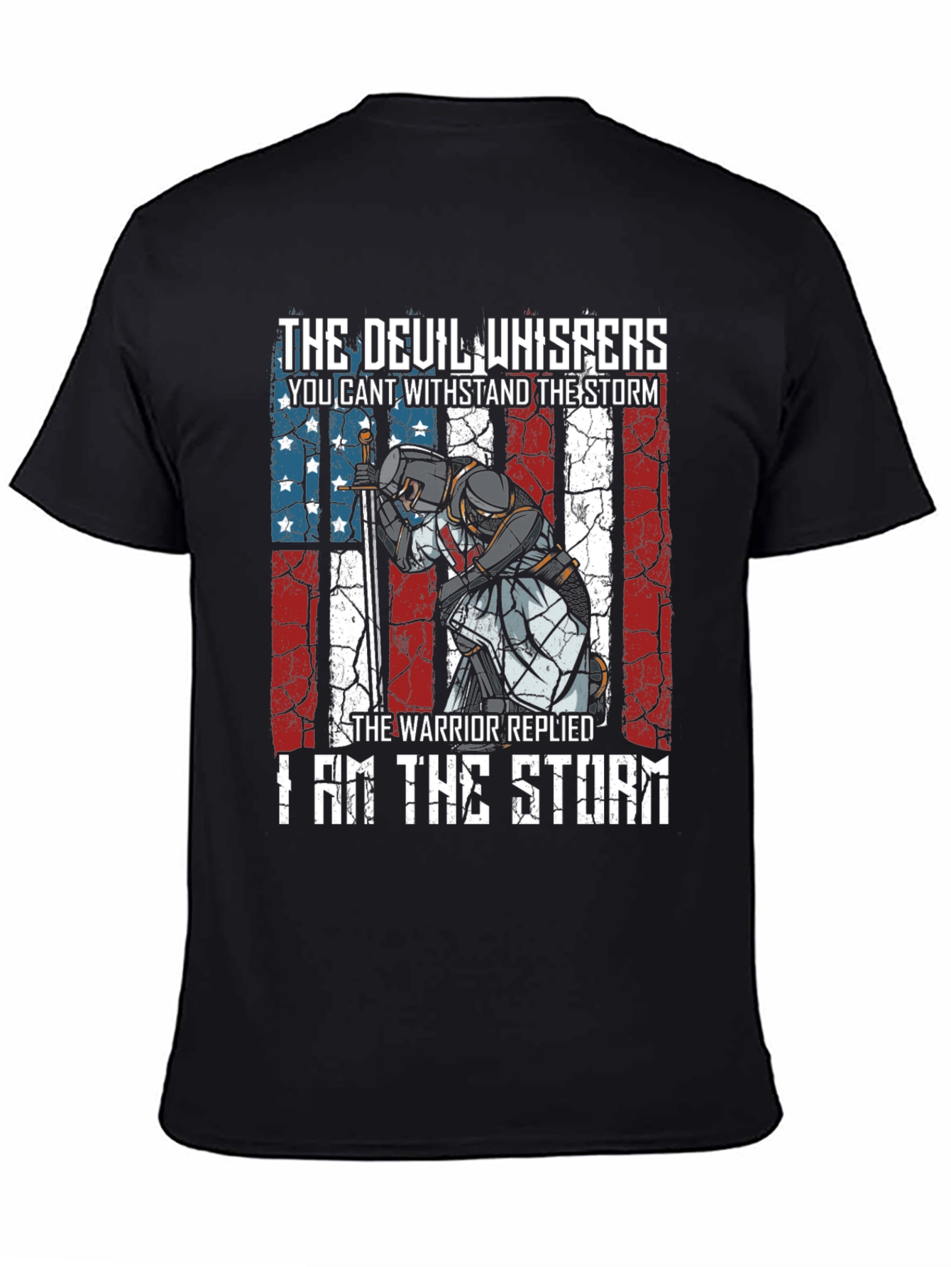 Warrior Storm T-Shirt - Patriotic Knight Design