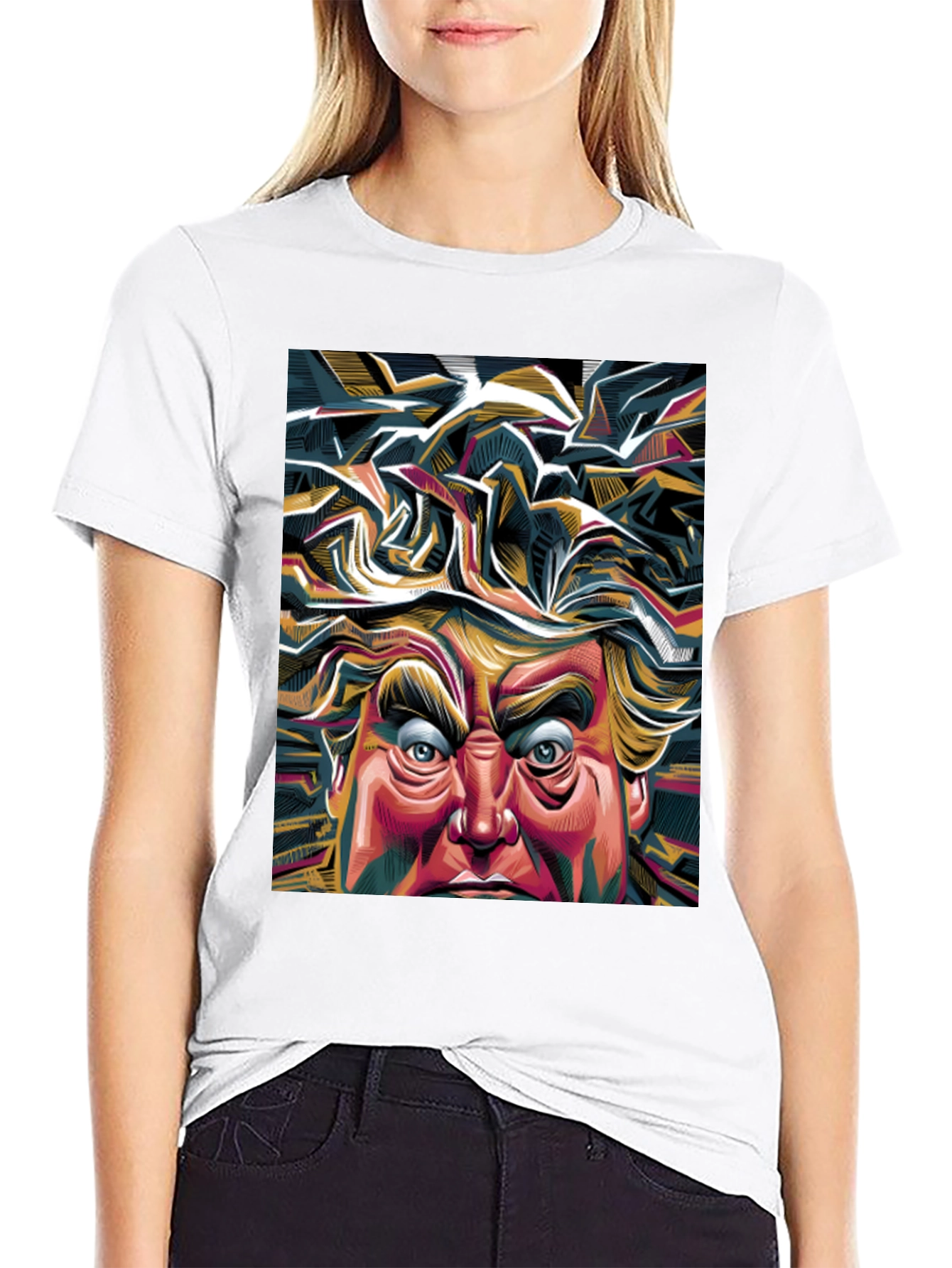 Abstract Trump Graphic Tee - Bold Political Statement