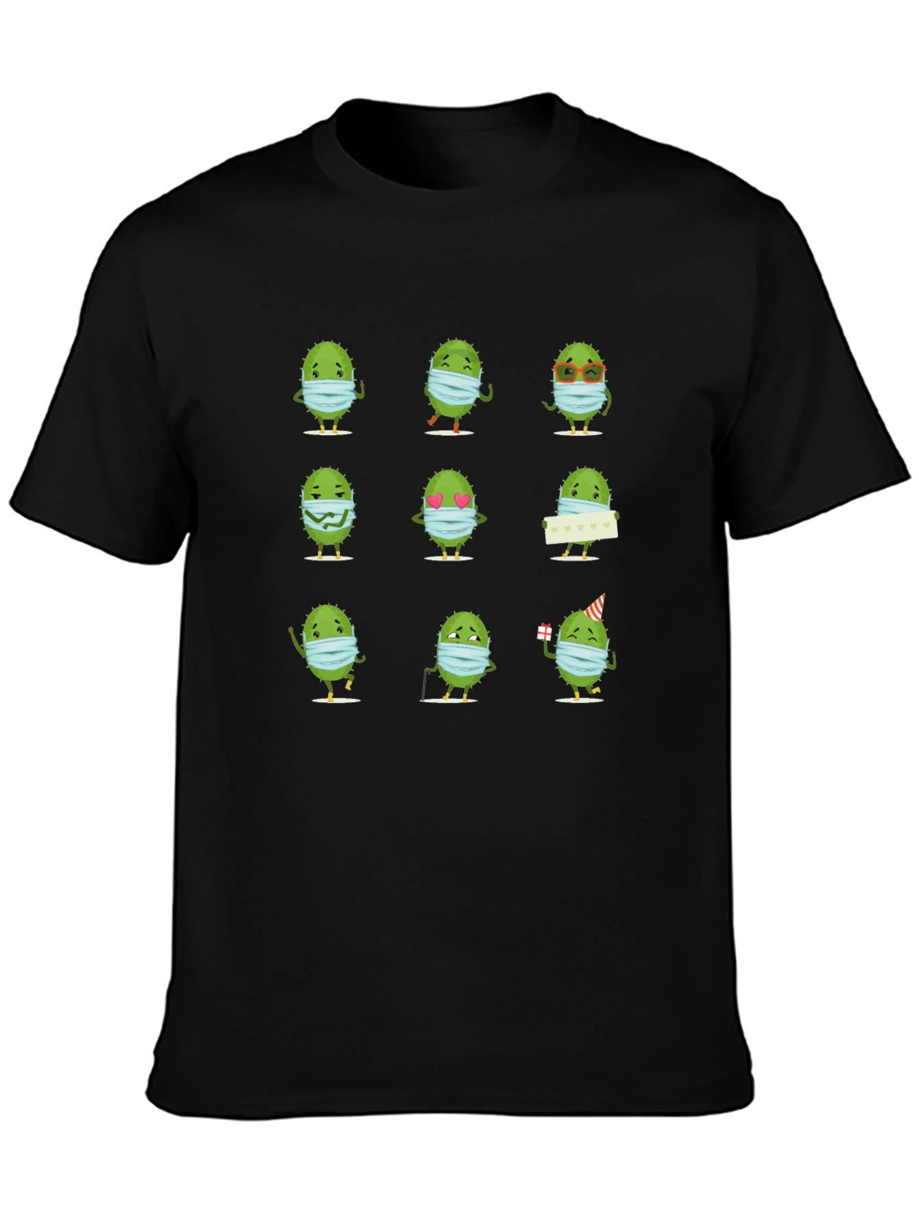 Novelty Virus Wearing Mask Graphic Tee