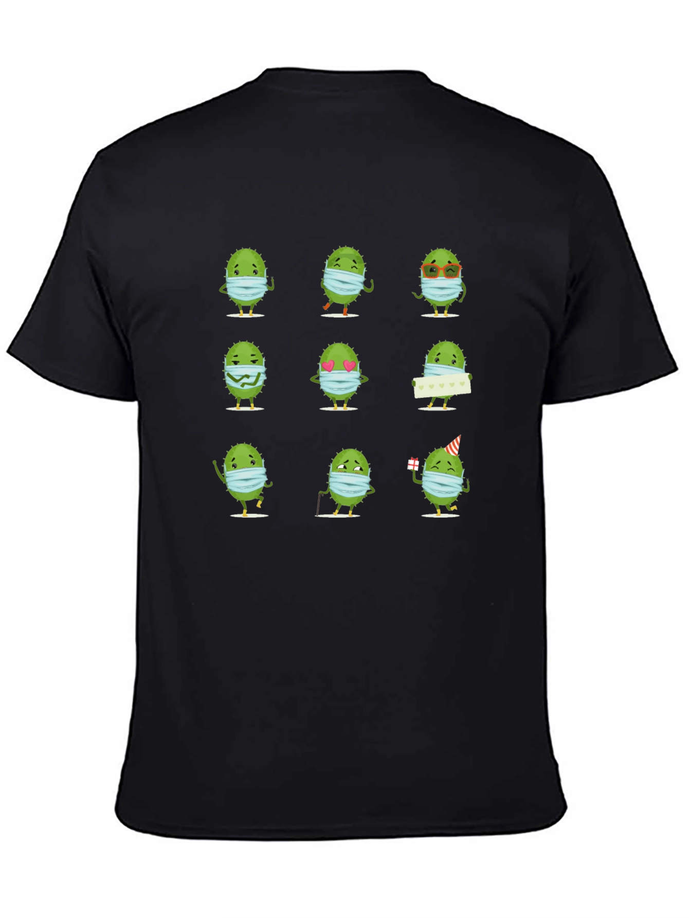 Novelty Virus Wearing Mask Graphic Tee