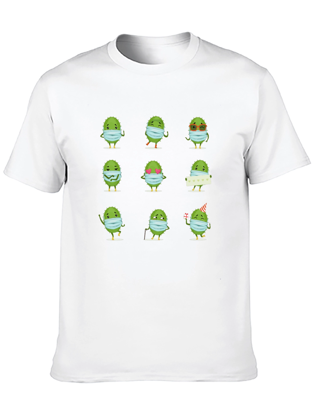 Novelty Virus Wearing Mask Graphic Tee