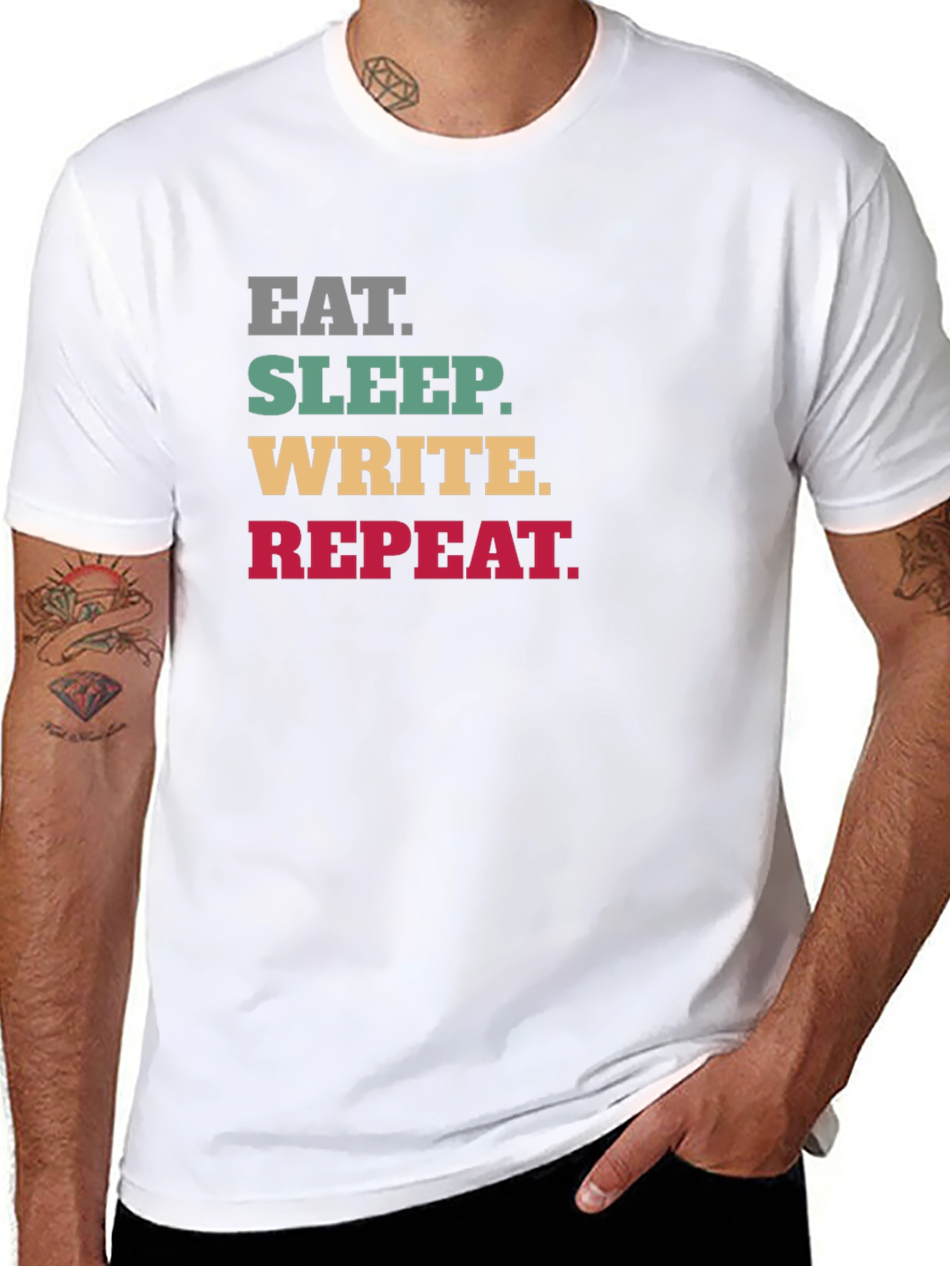 Eat Sleep Write Repeat Black Graphic Tee