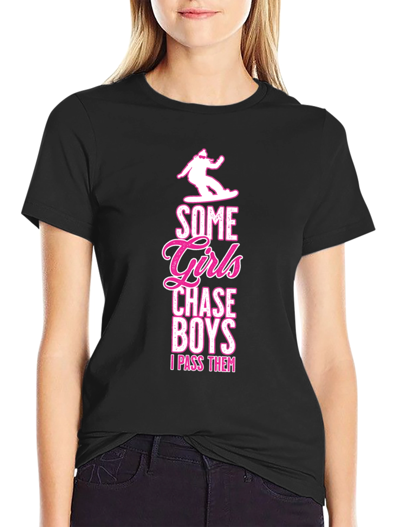 Girls Chase Boys Funny Graphic Tee