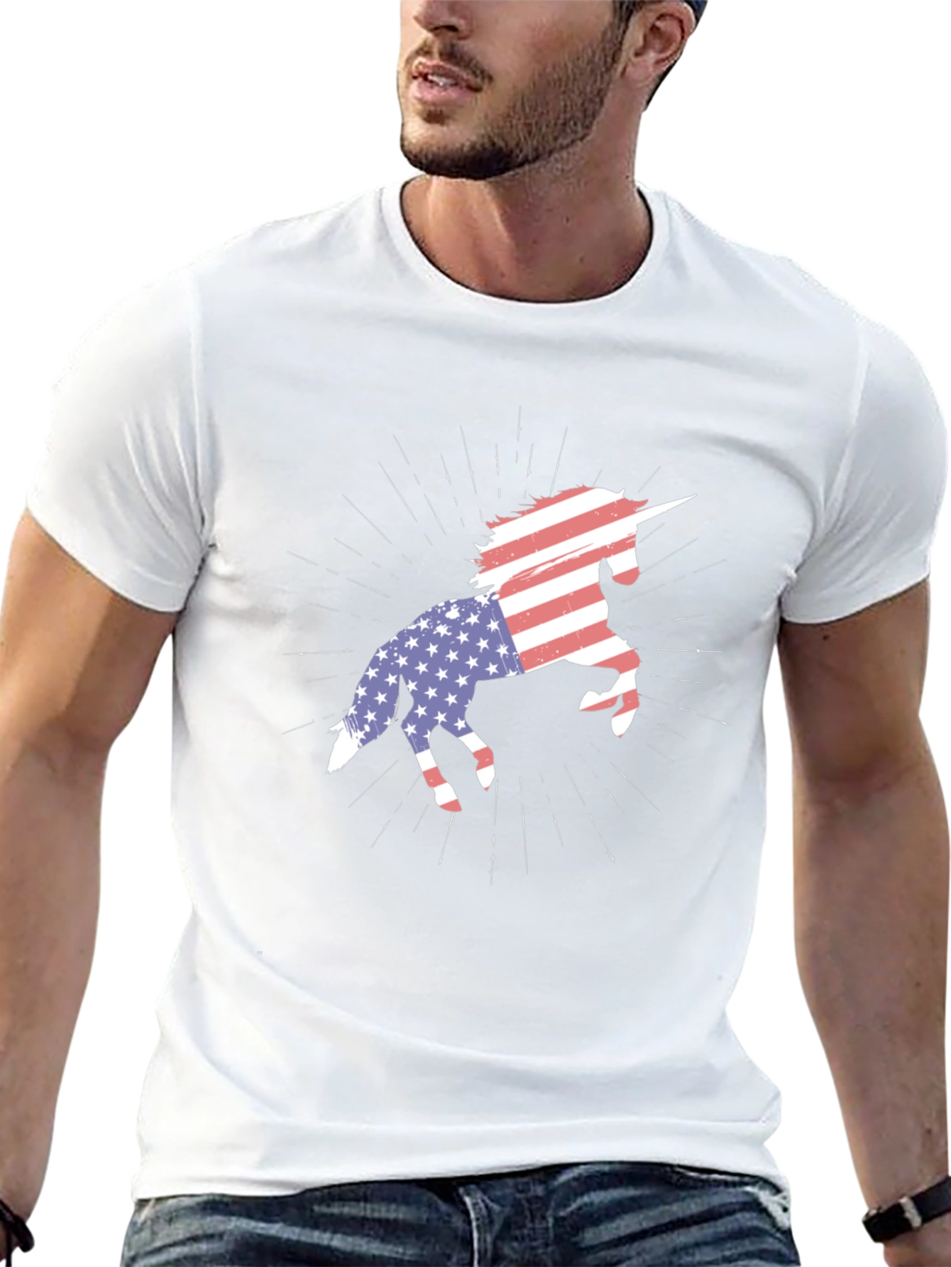 American Flag Unicorn T-Shirt