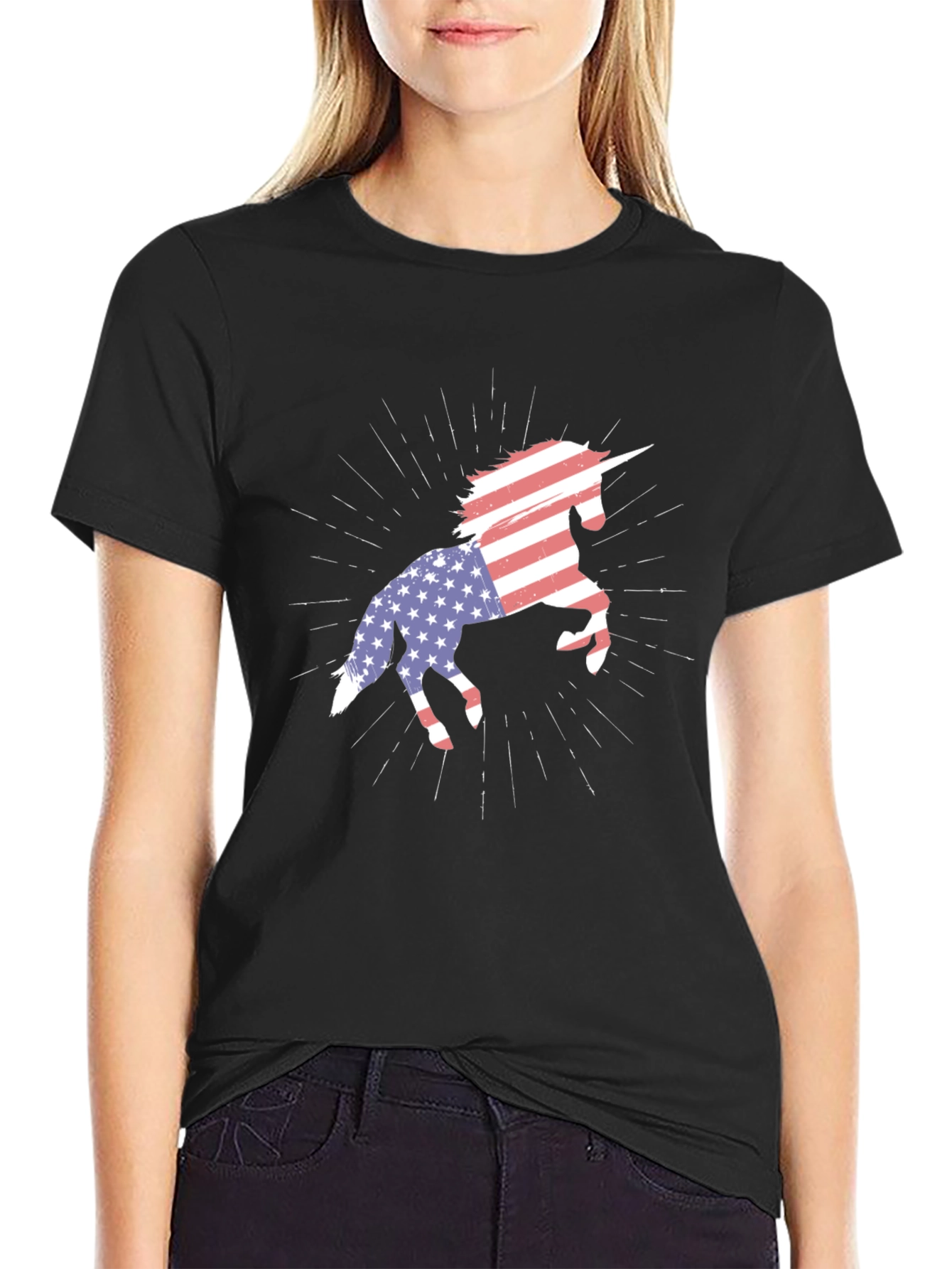 American Flag Unicorn T-Shirt