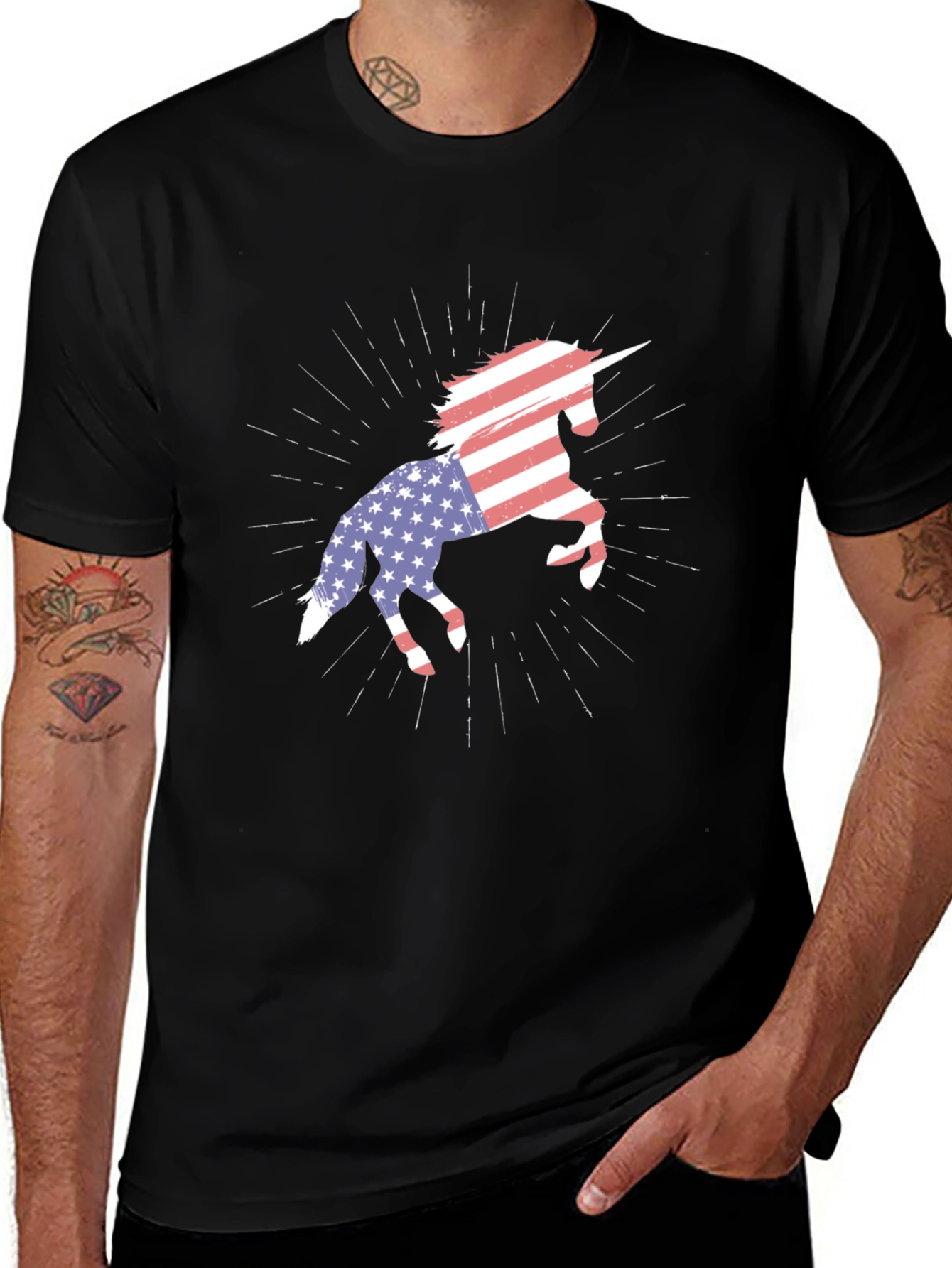 American Flag Unicorn T-Shirt