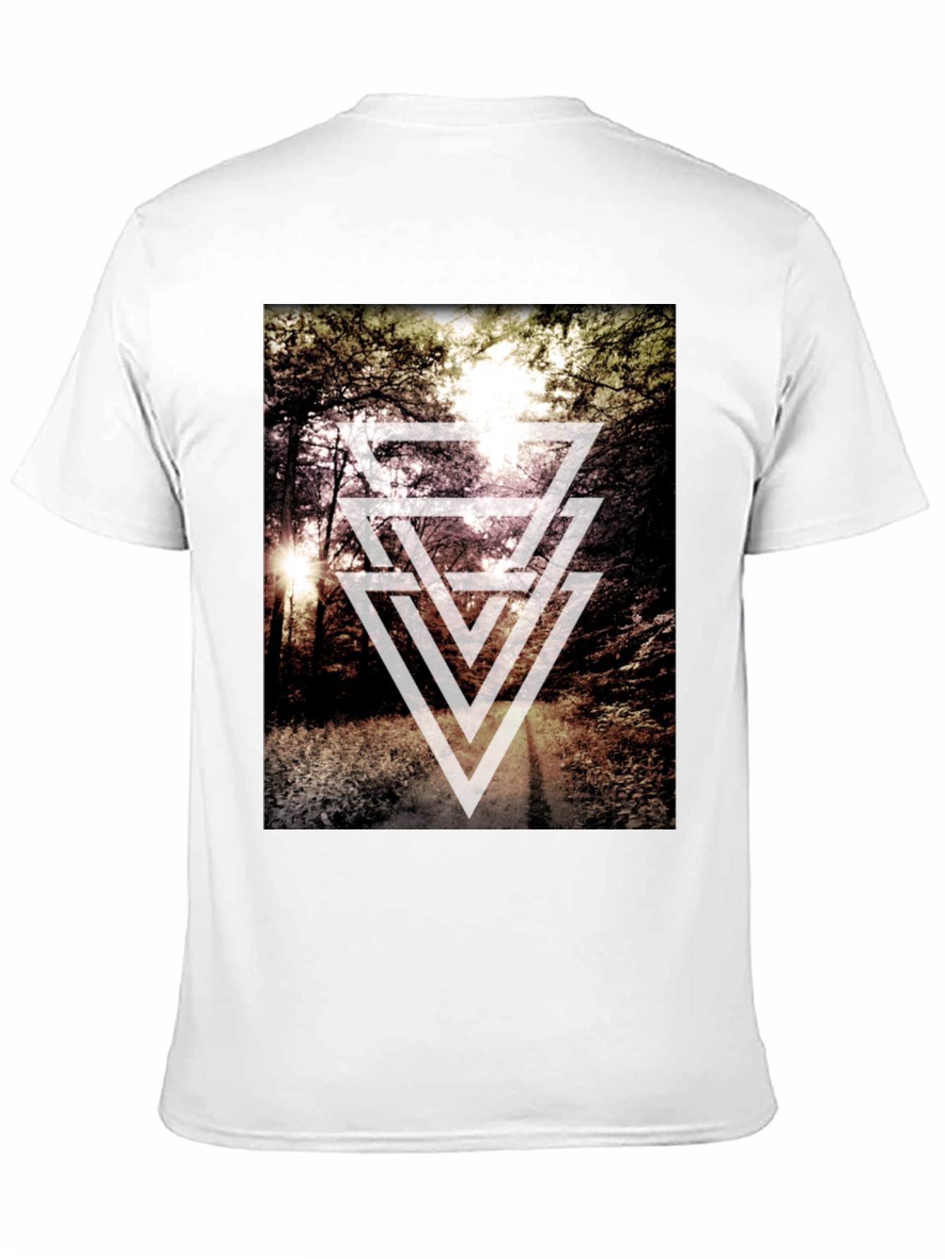 Geometric Forest Print T-Shirt - Modern Style