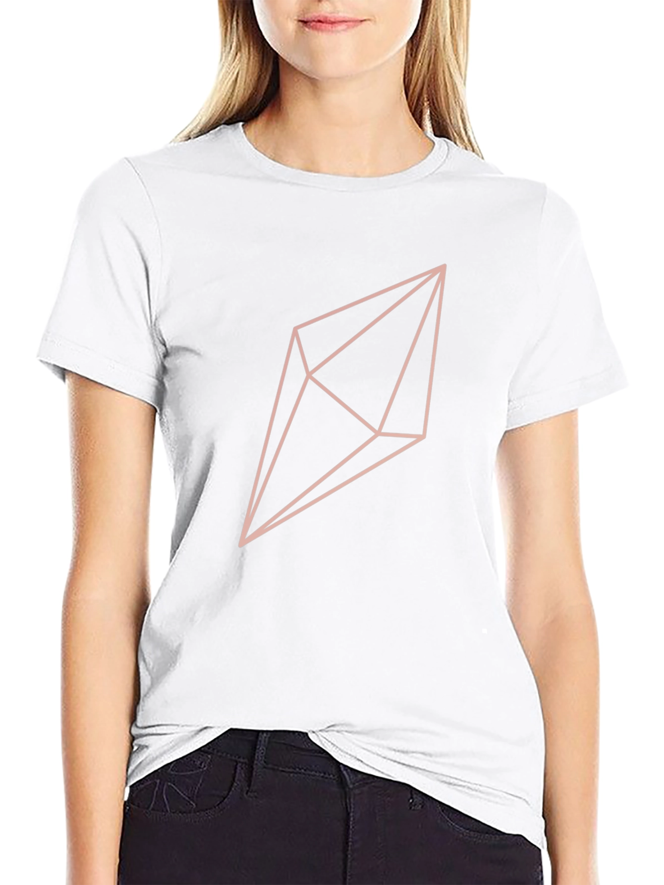 Geometric Crystal Graphic T-Shirt - Black
