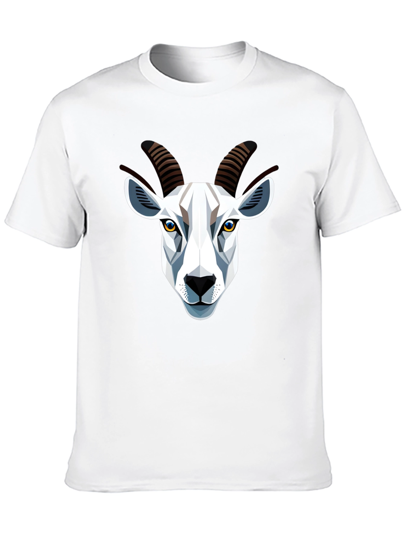 Geometric Goat Head Graphic T-Shirt - Black