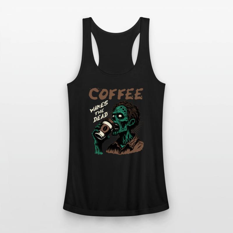 Zombie drinks coffee