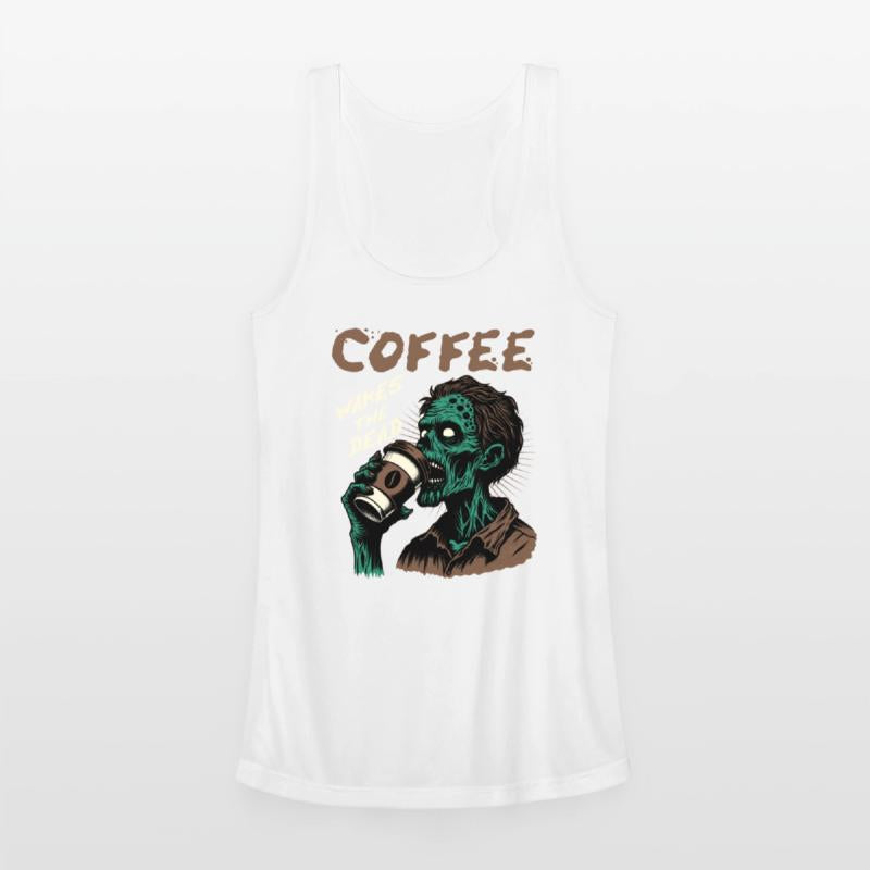 Zombie drinks coffee