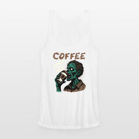 Zombie drinks coffee