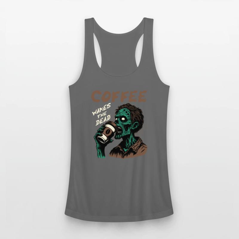 Zombie drinks coffee