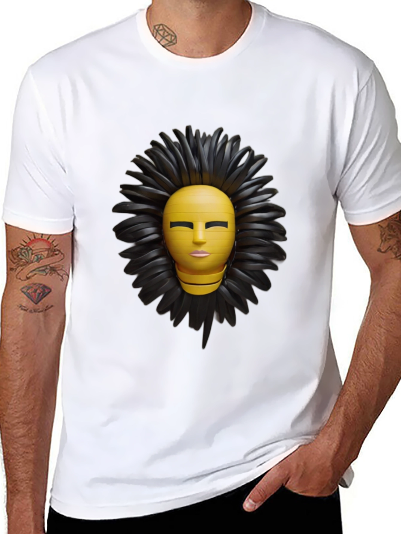 Abstract Face Graphic Print T-Shirt
