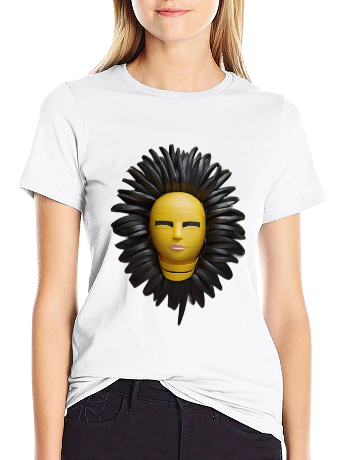 Abstract Face Graphic Print T-Shirt