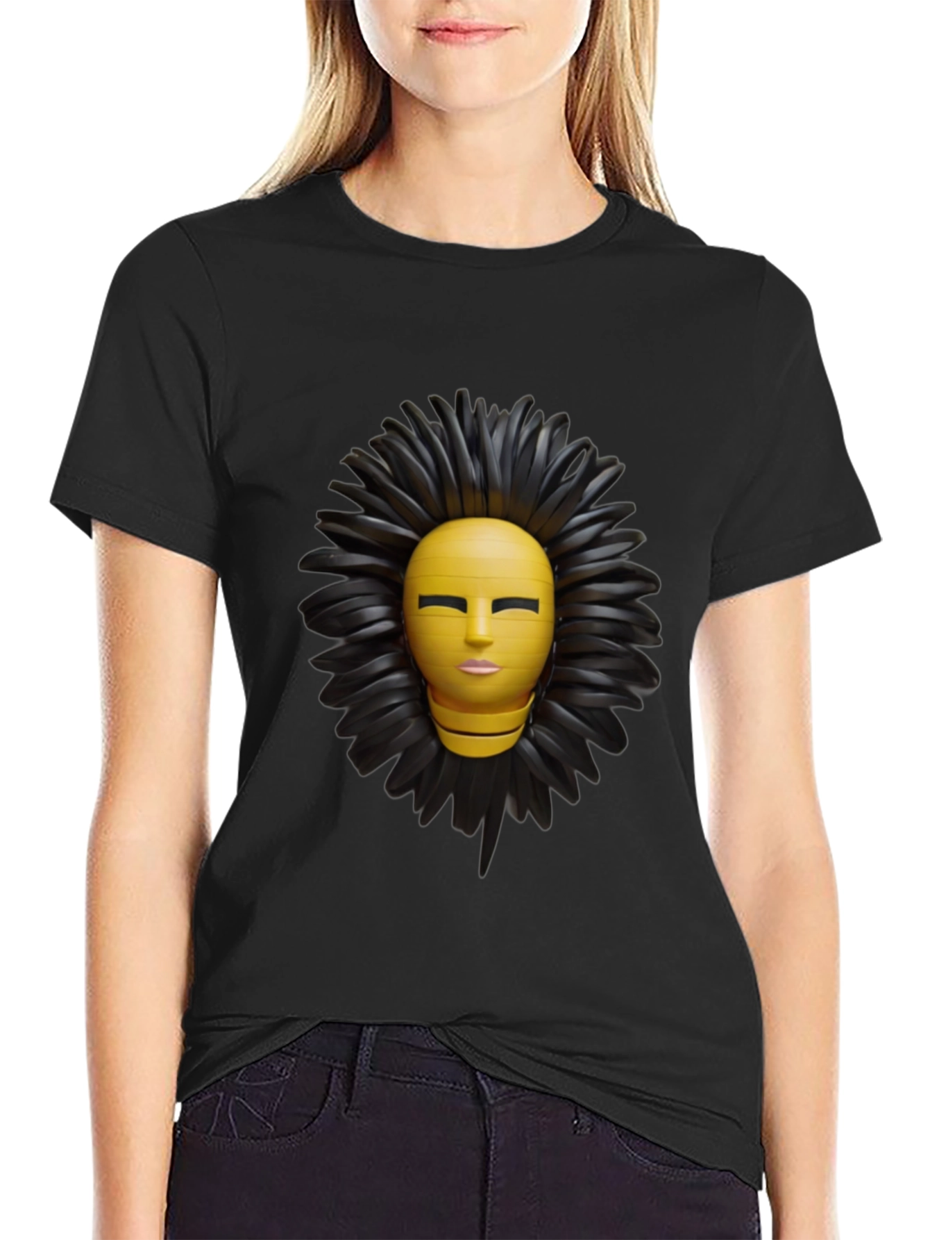 Abstract Face Graphic Print T-Shirt