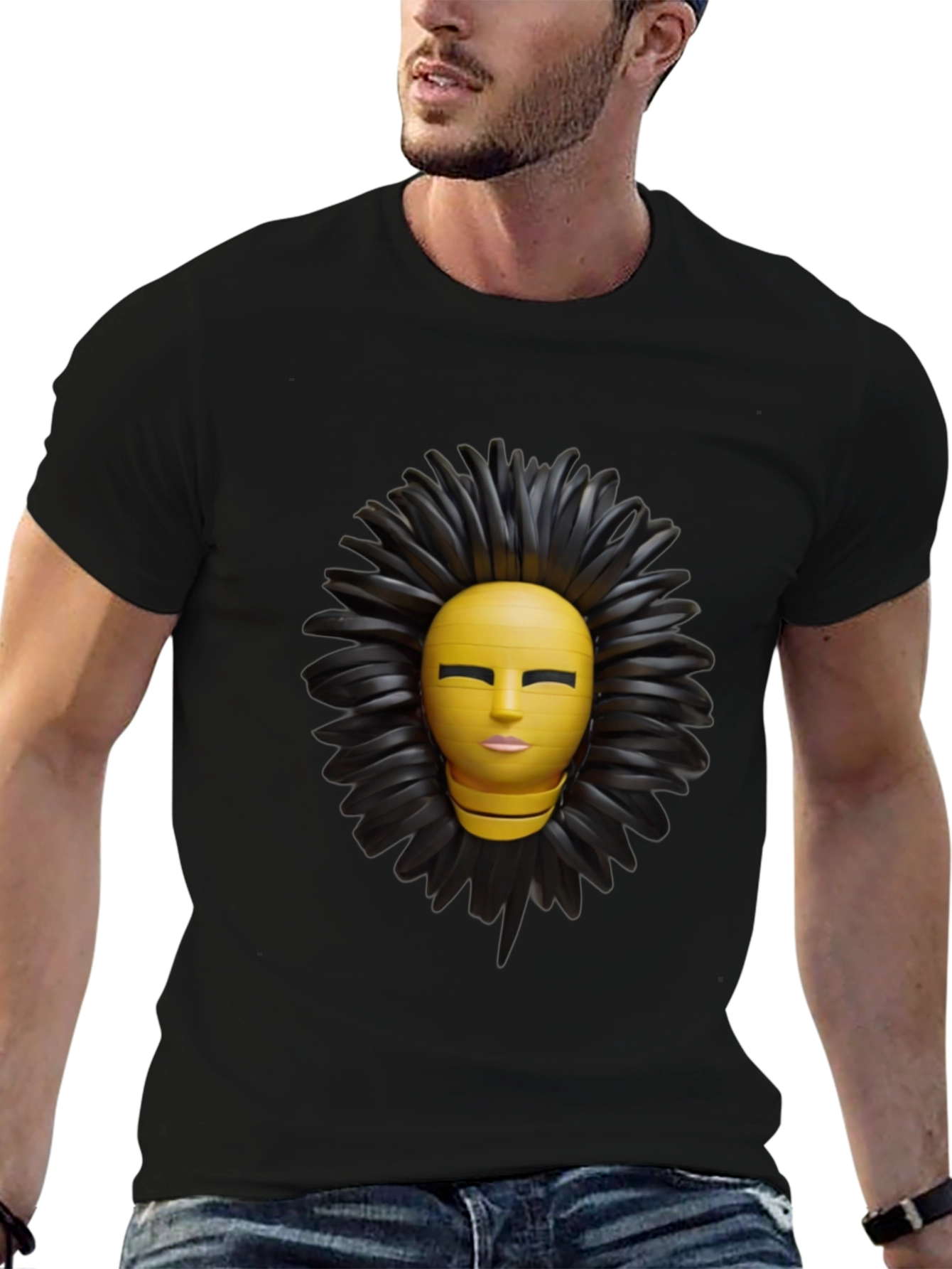 Abstract Face Graphic Print T-Shirt