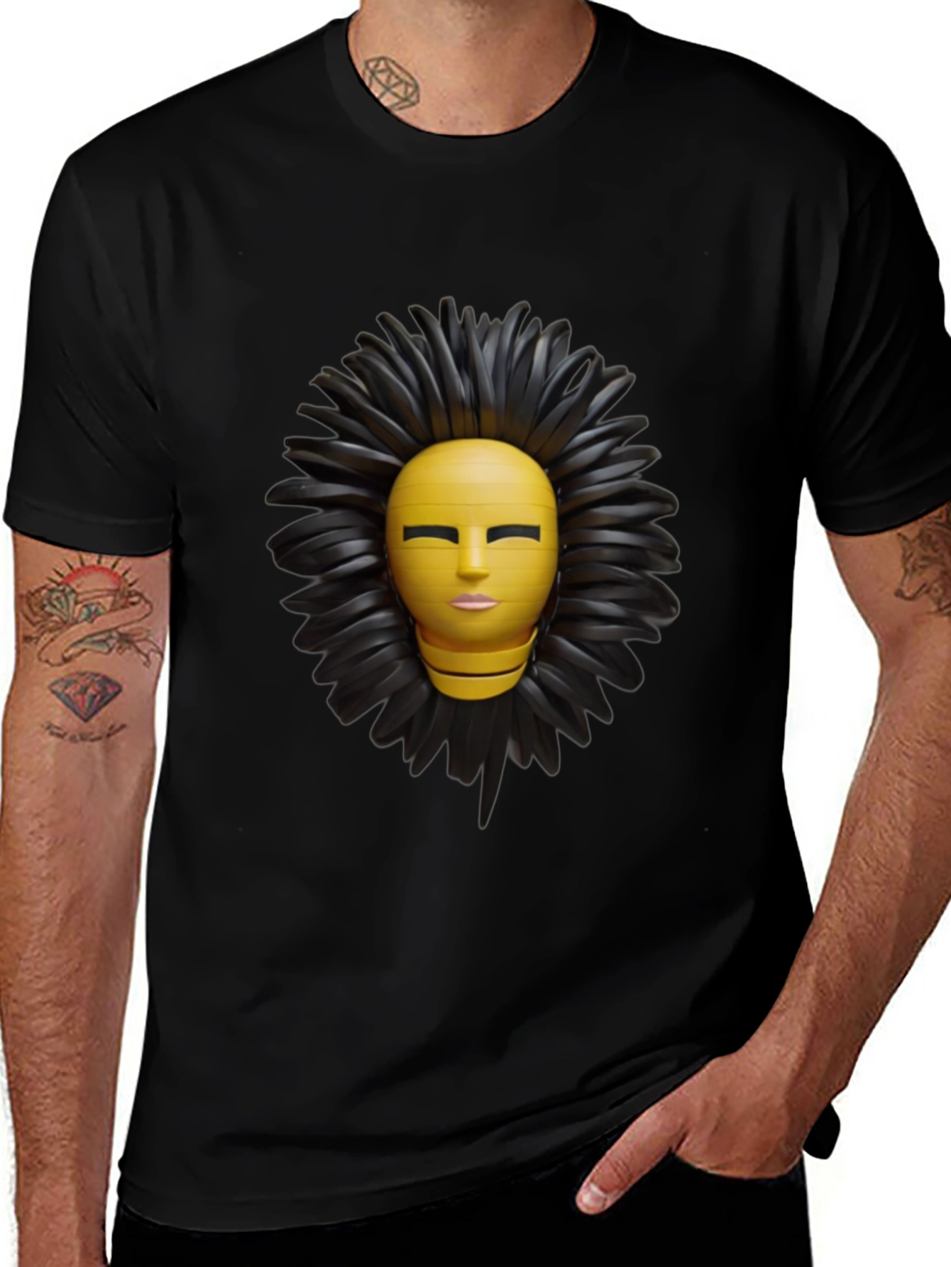Abstract Face Graphic Print T-Shirt