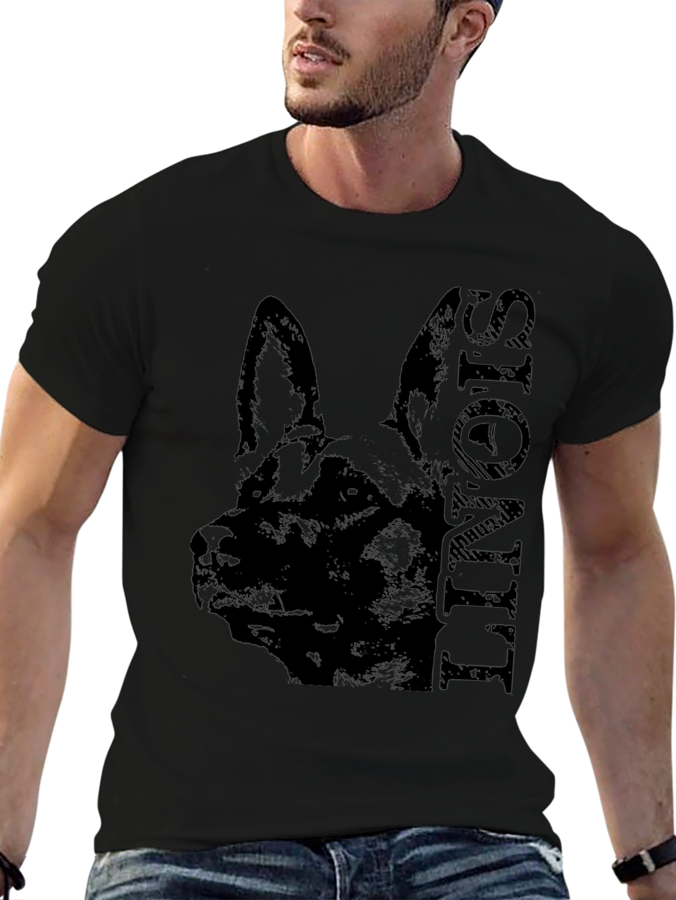 German Shepherd Silhouette T-Shirt – Classic Dog Lover Graphic Tee Gift
