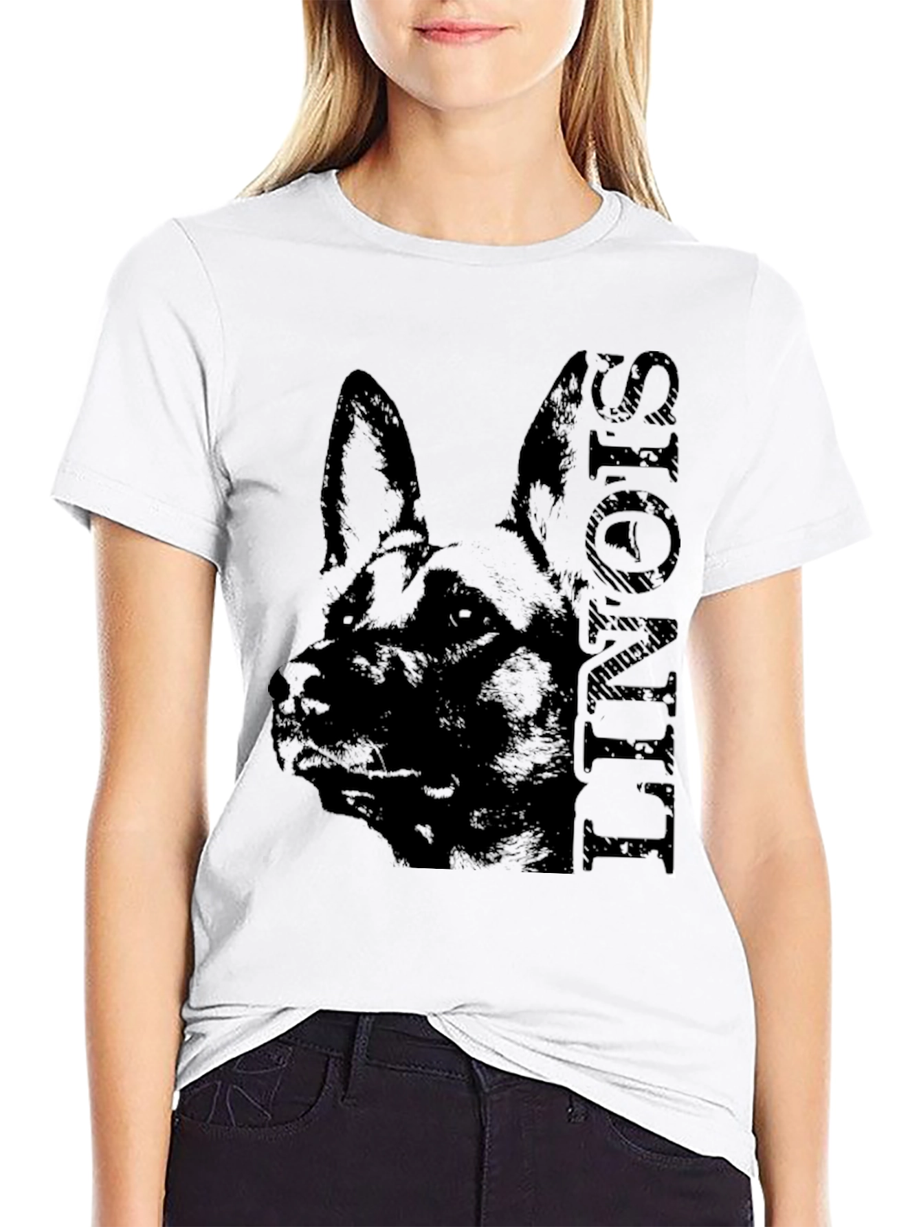 German Shepherd Silhouette T-Shirt – Classic Dog Lover Graphic Tee Gift