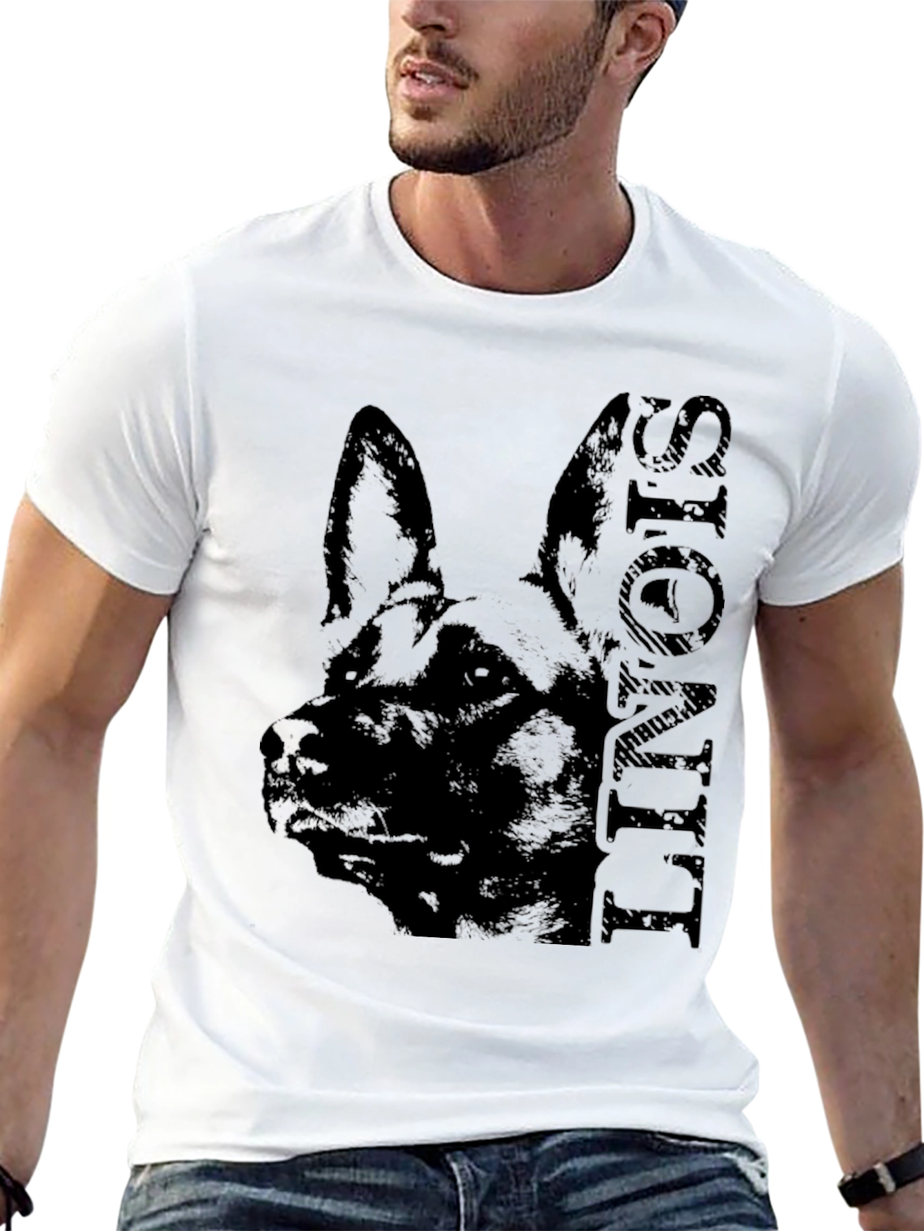 German Shepherd Silhouette T-Shirt – Classic Dog Lover Graphic Tee Gift
