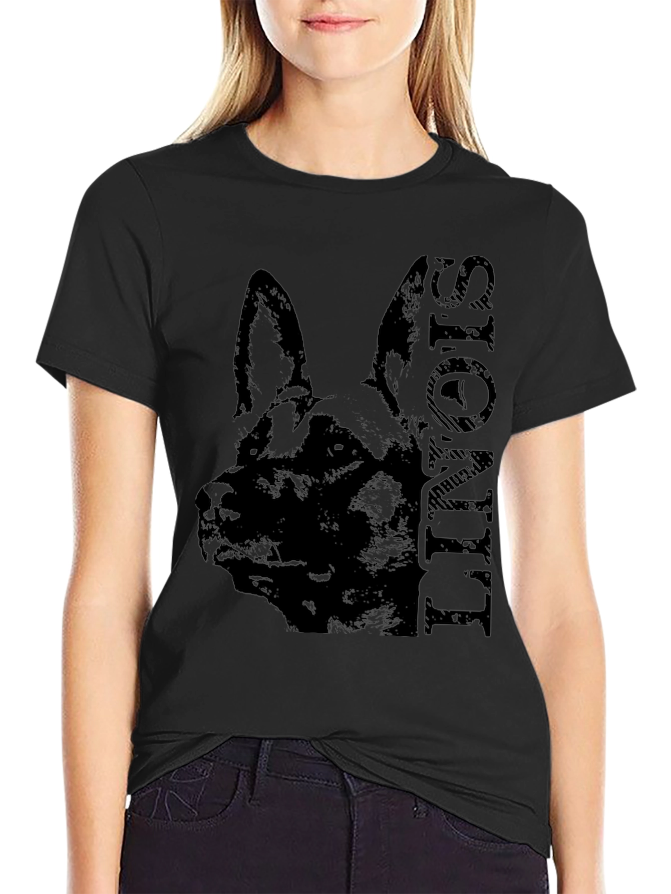 German Shepherd Silhouette T-Shirt – Classic Dog Lover Graphic Tee Gift