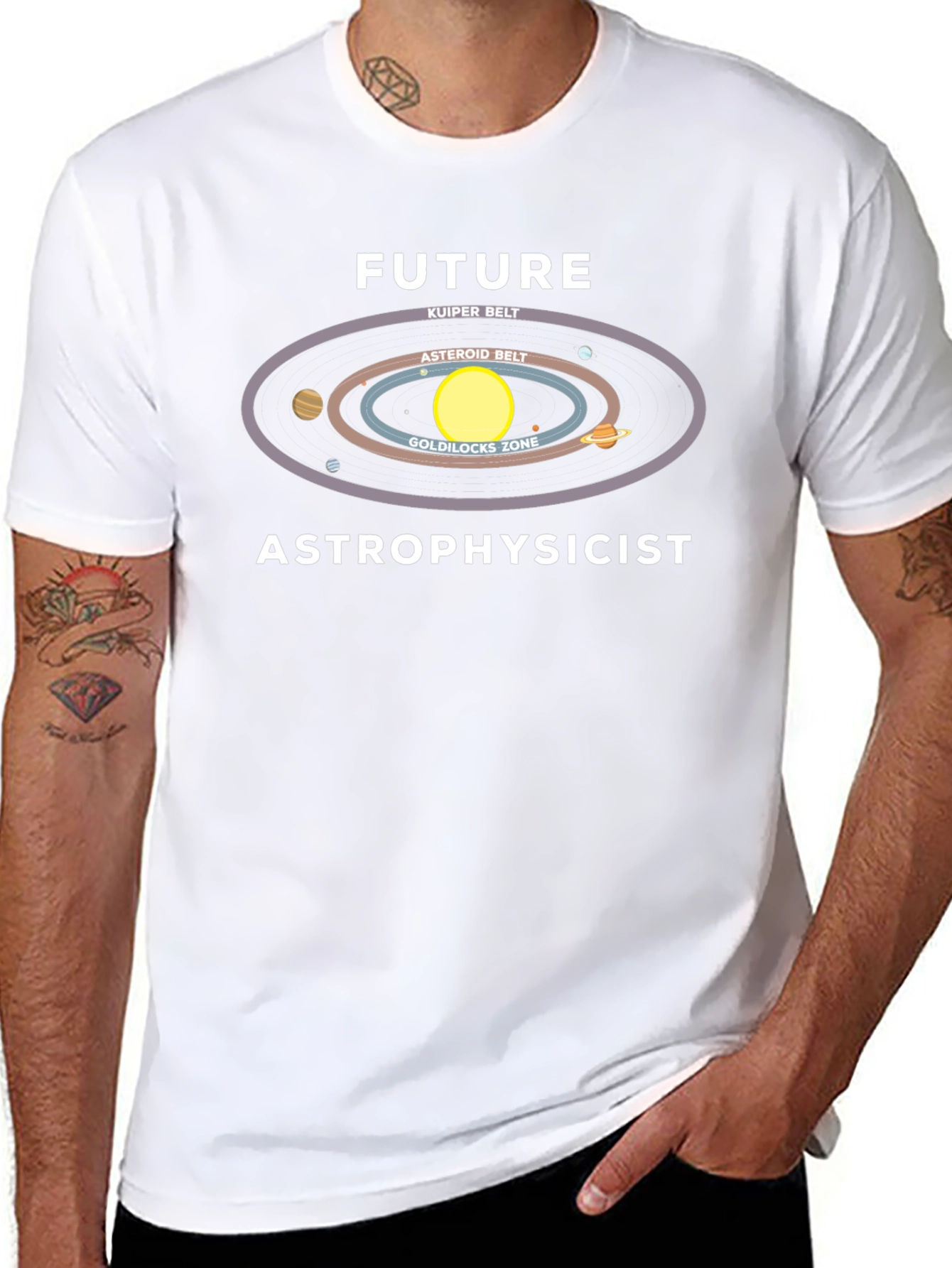 Future Astrophysicist Black T-Shirt Space Design