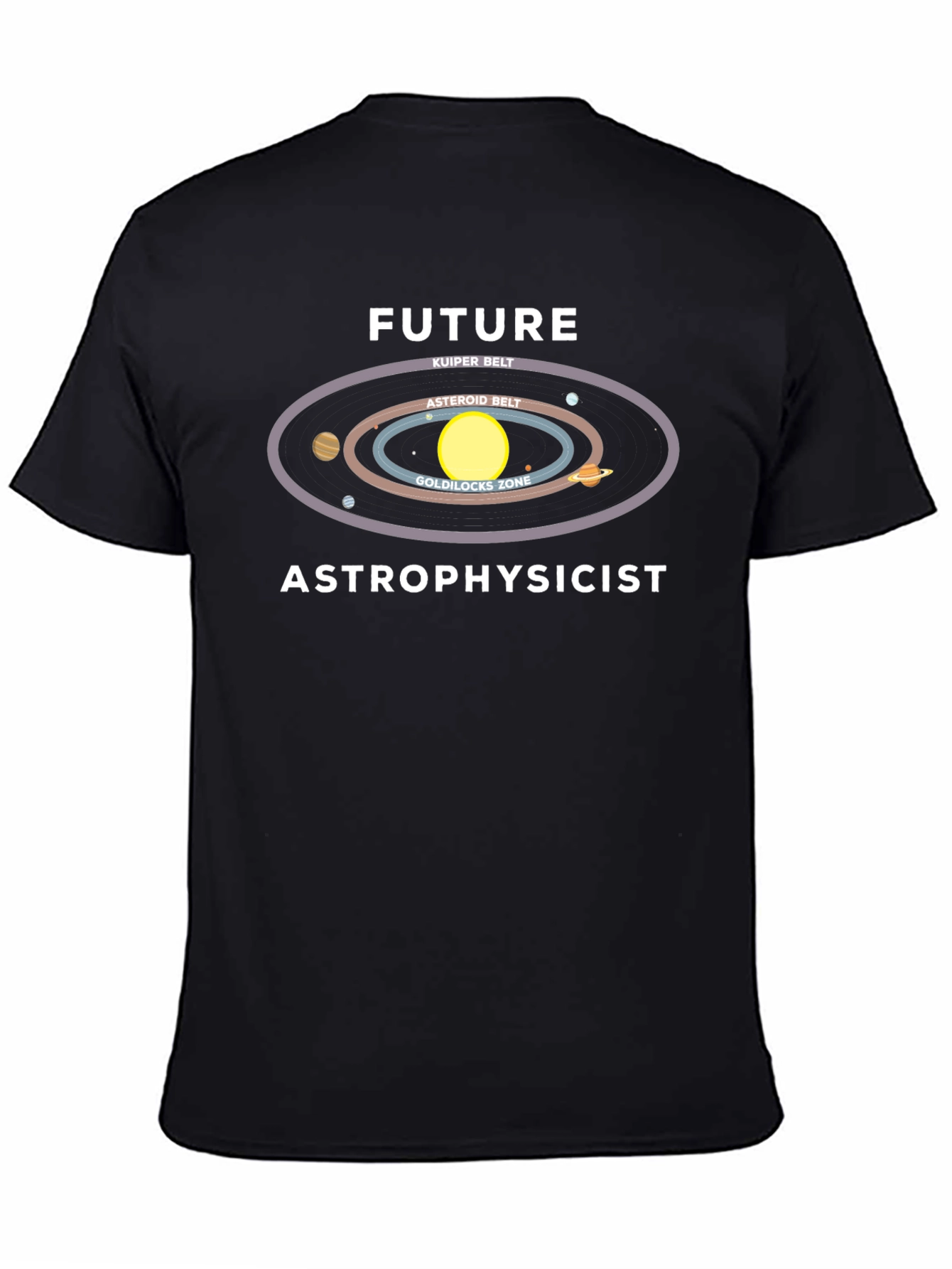 Future Astrophysicist Black T-Shirt Space Design