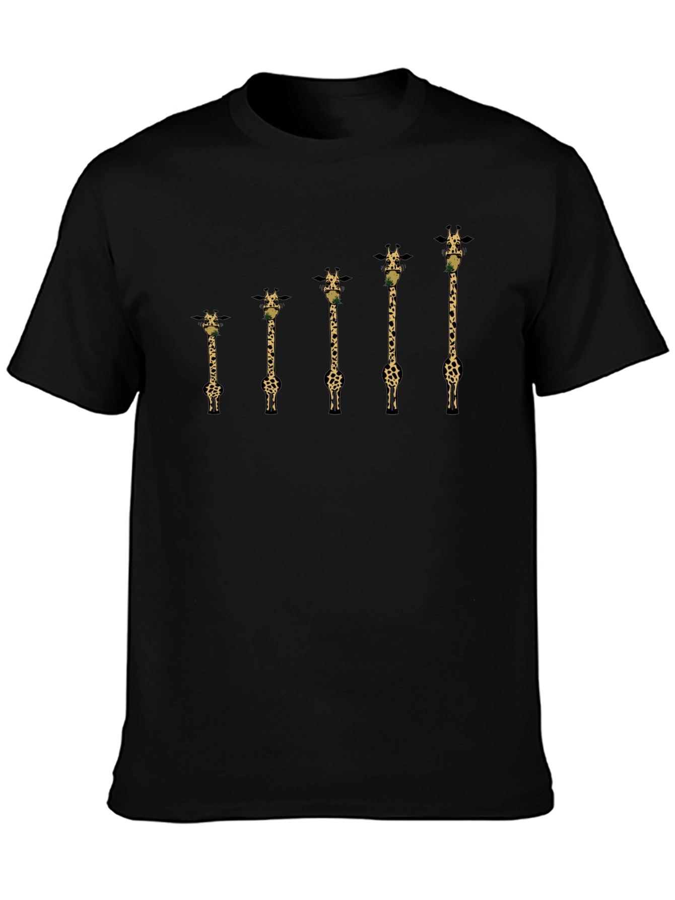 Giraffe Evolution Graphic T-Shirt - Black